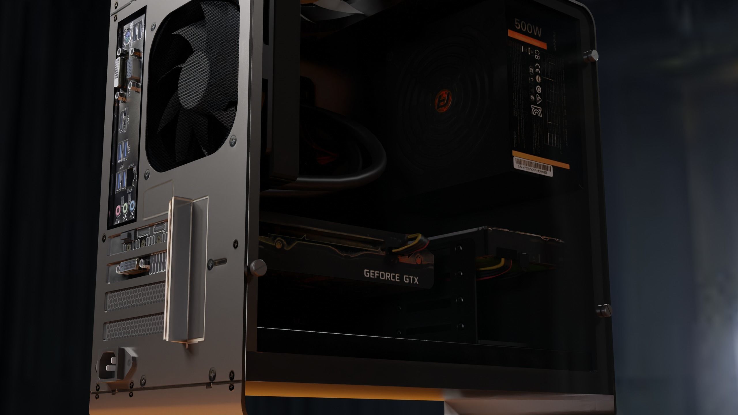 Clarity PC 4K PBR Model with Desk Low-poly 3D model_9