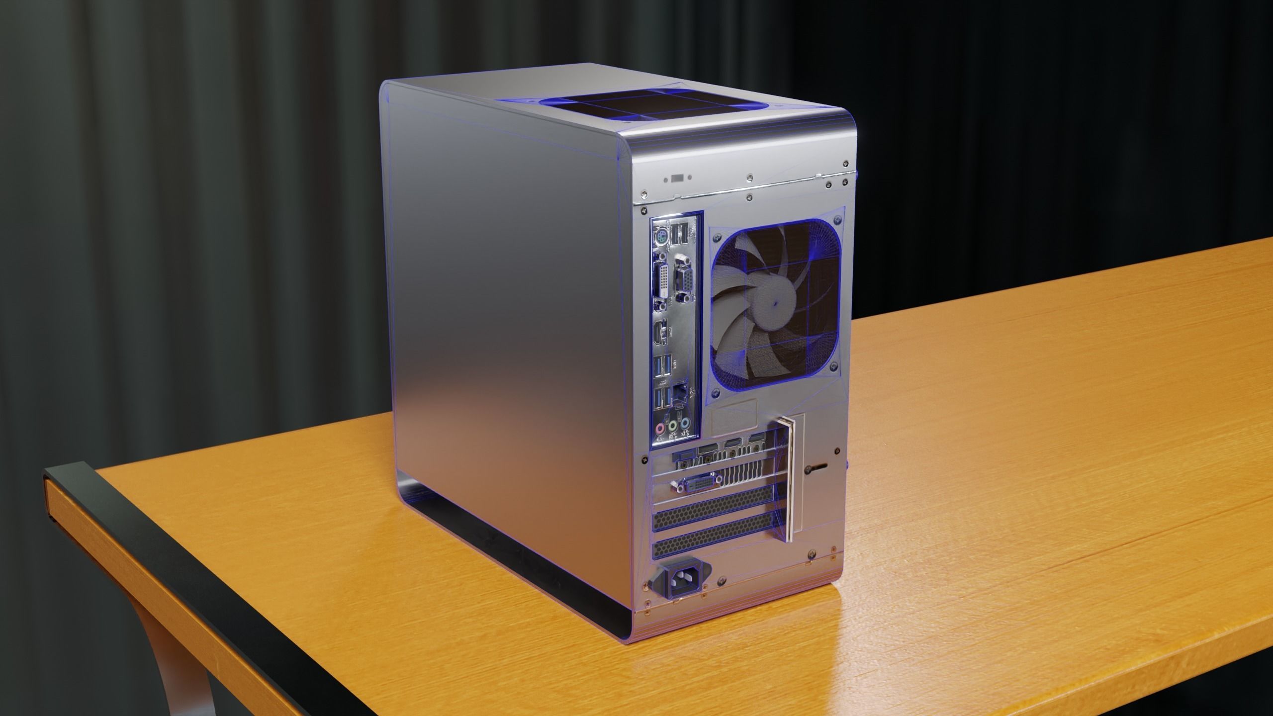 Clarity PC 4K PBR Model with Desk Low-poly 3D model_30
