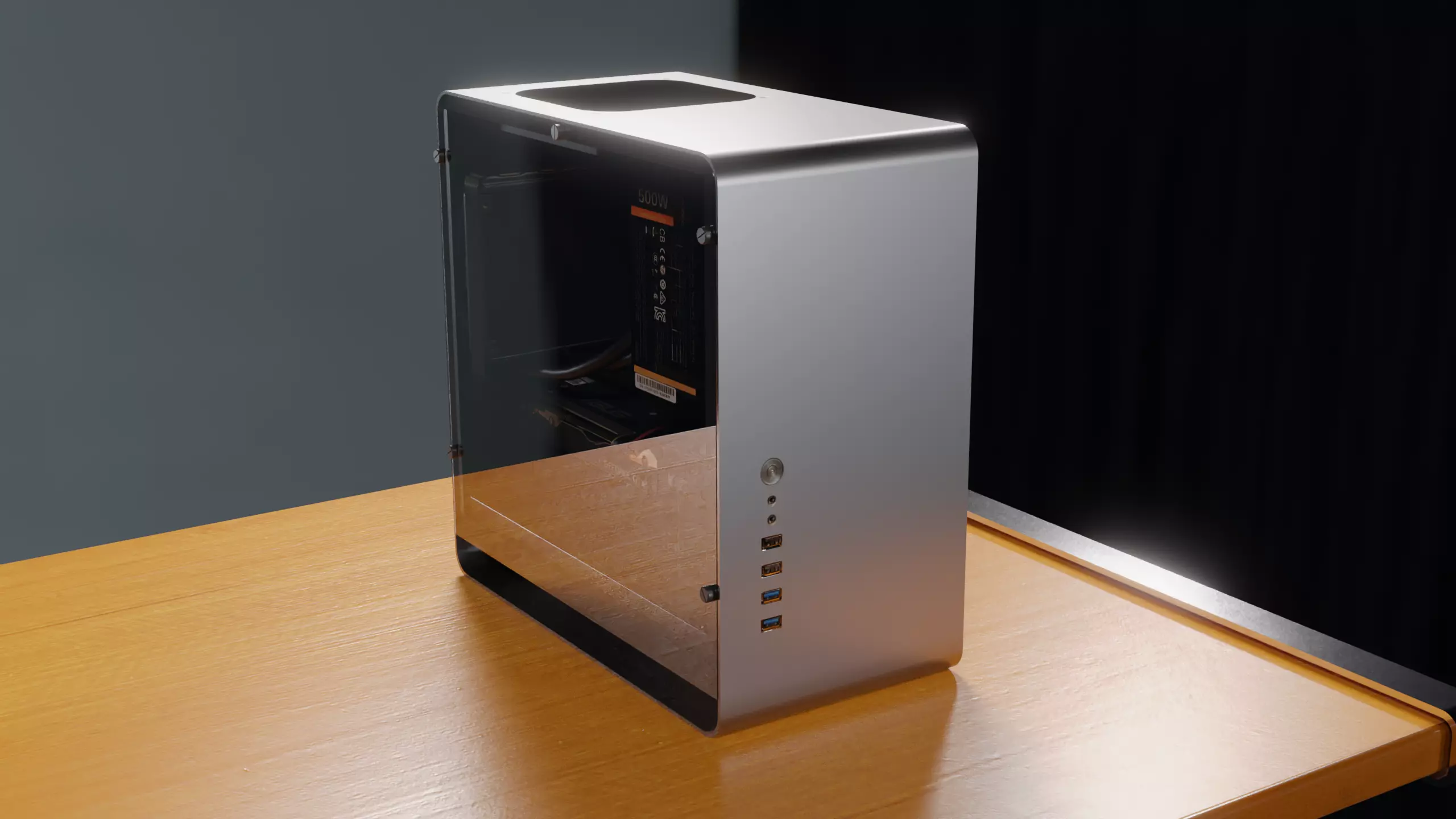 Clarity PC 4K PBR Model with Desk Low-poly 3D model_0