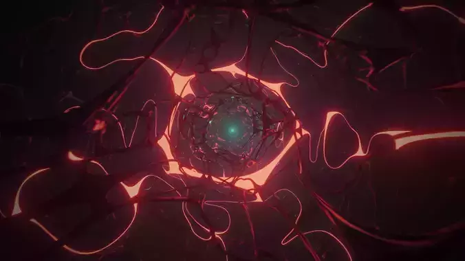 Cyberpunk sci-fi Tunnel VJ loop 3D model