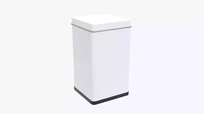 Metal tin can rectangular shaped tall 3D model