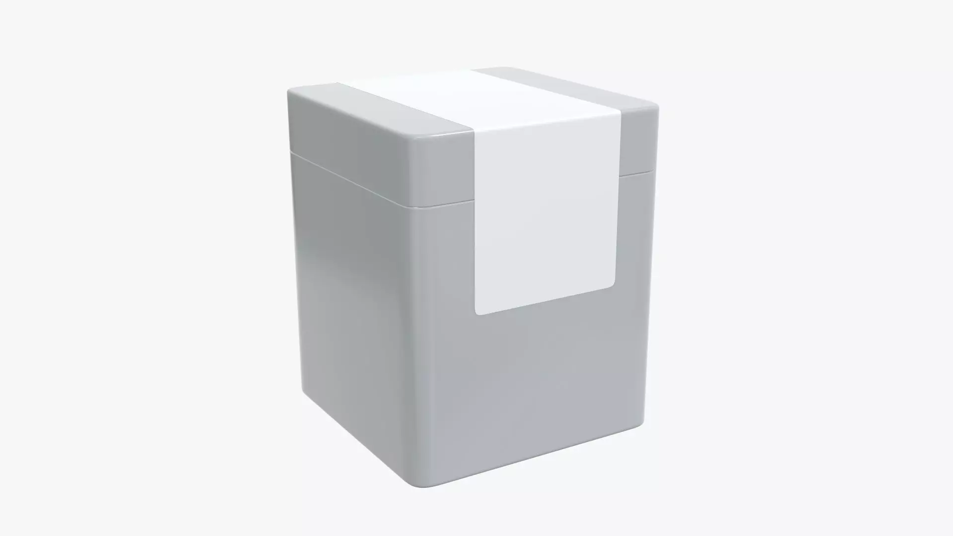 Metal tin can rectangular shaped with label 3D model