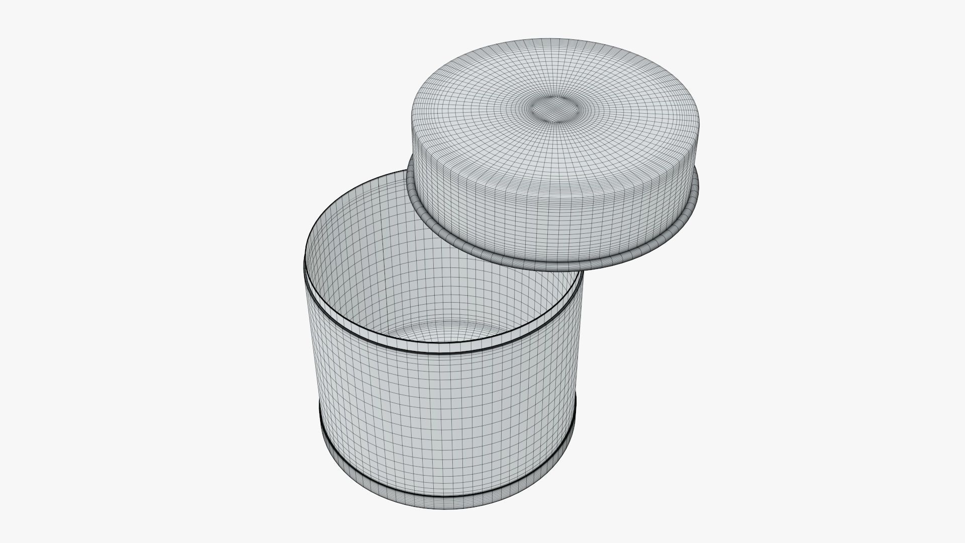 Metal tin can round tube shaped 3D model_4