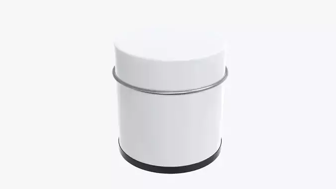 Metal tin can round tube shaped 3D model