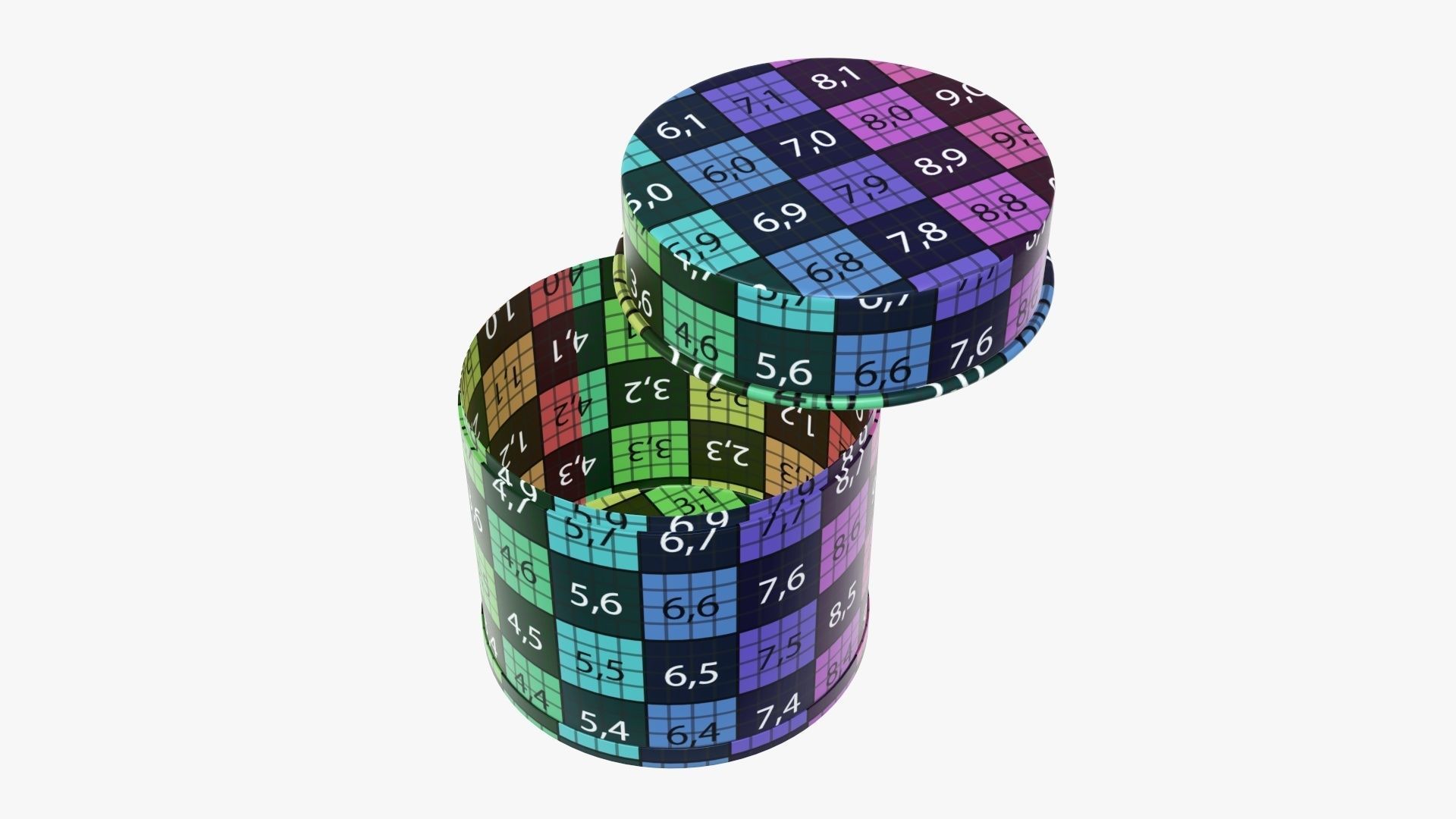 Metal tin can round tube shaped 3D model_7