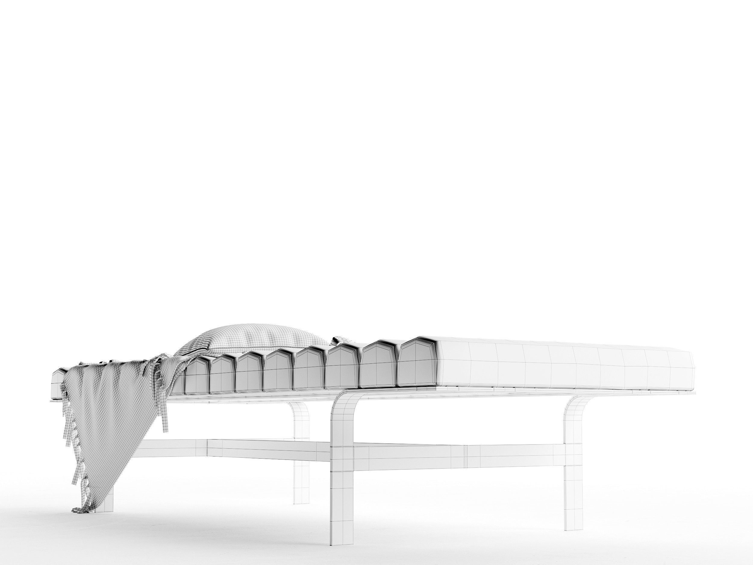 Lofton Bench Low-poly 3D model_5