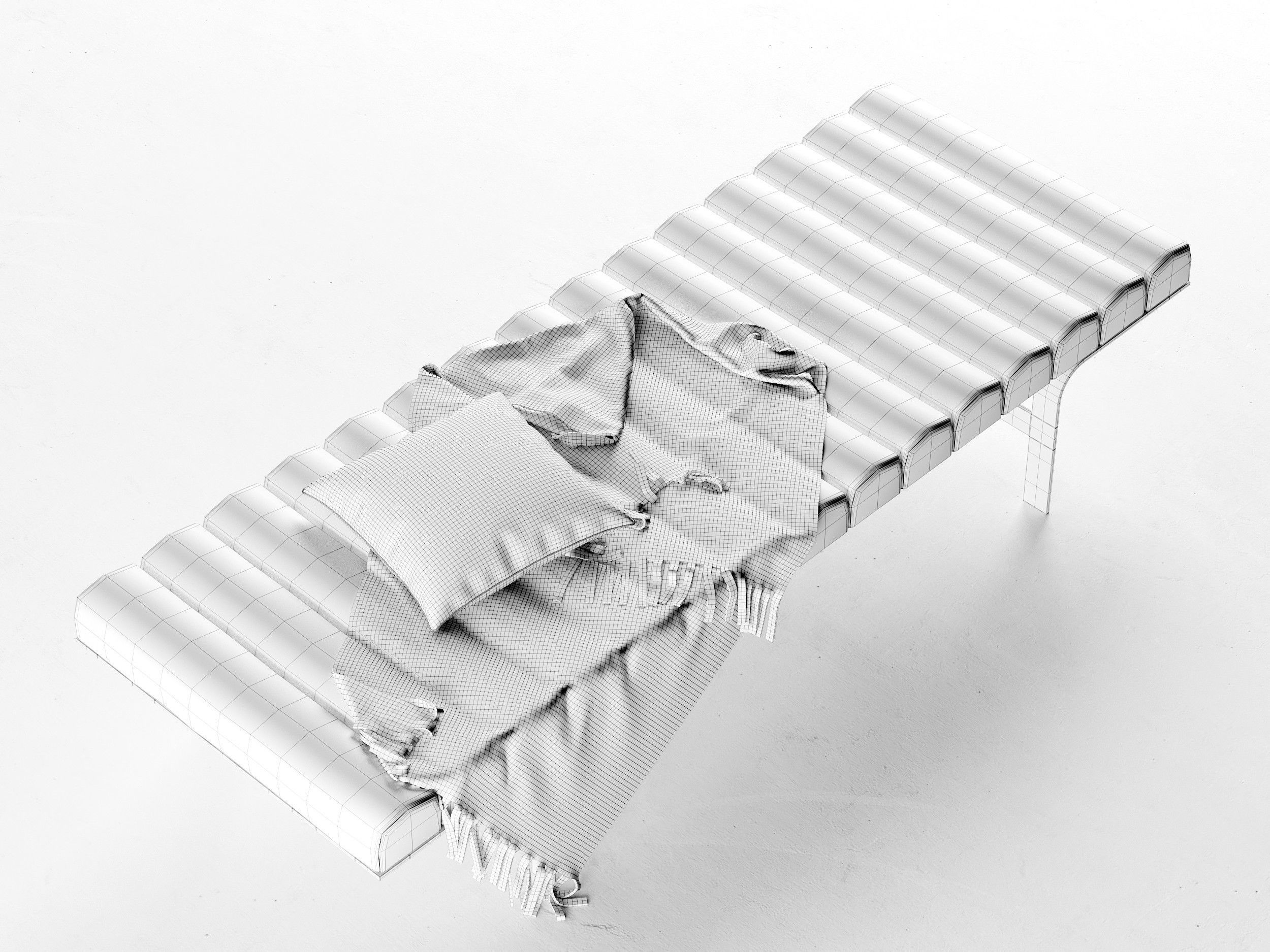 Lofton Bench Low-poly 3D model_6