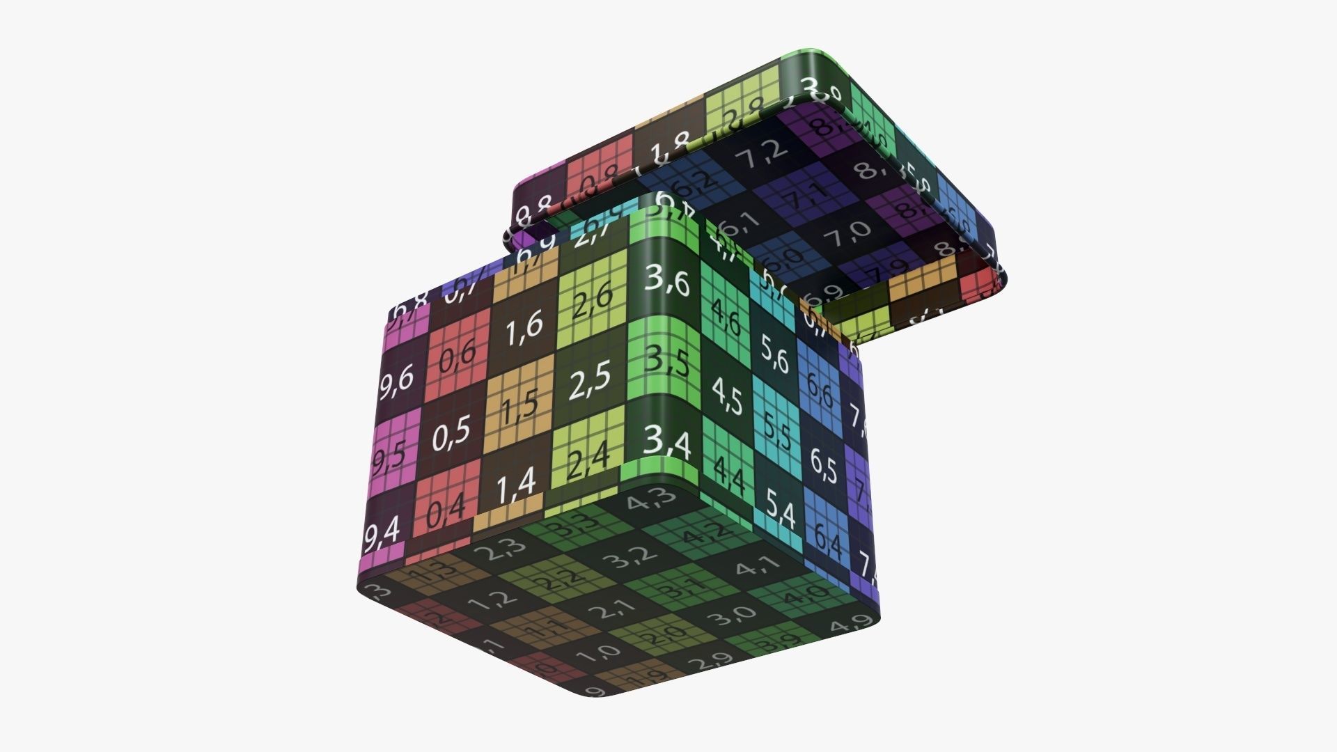 Metal tin can square shaped 3D model_8