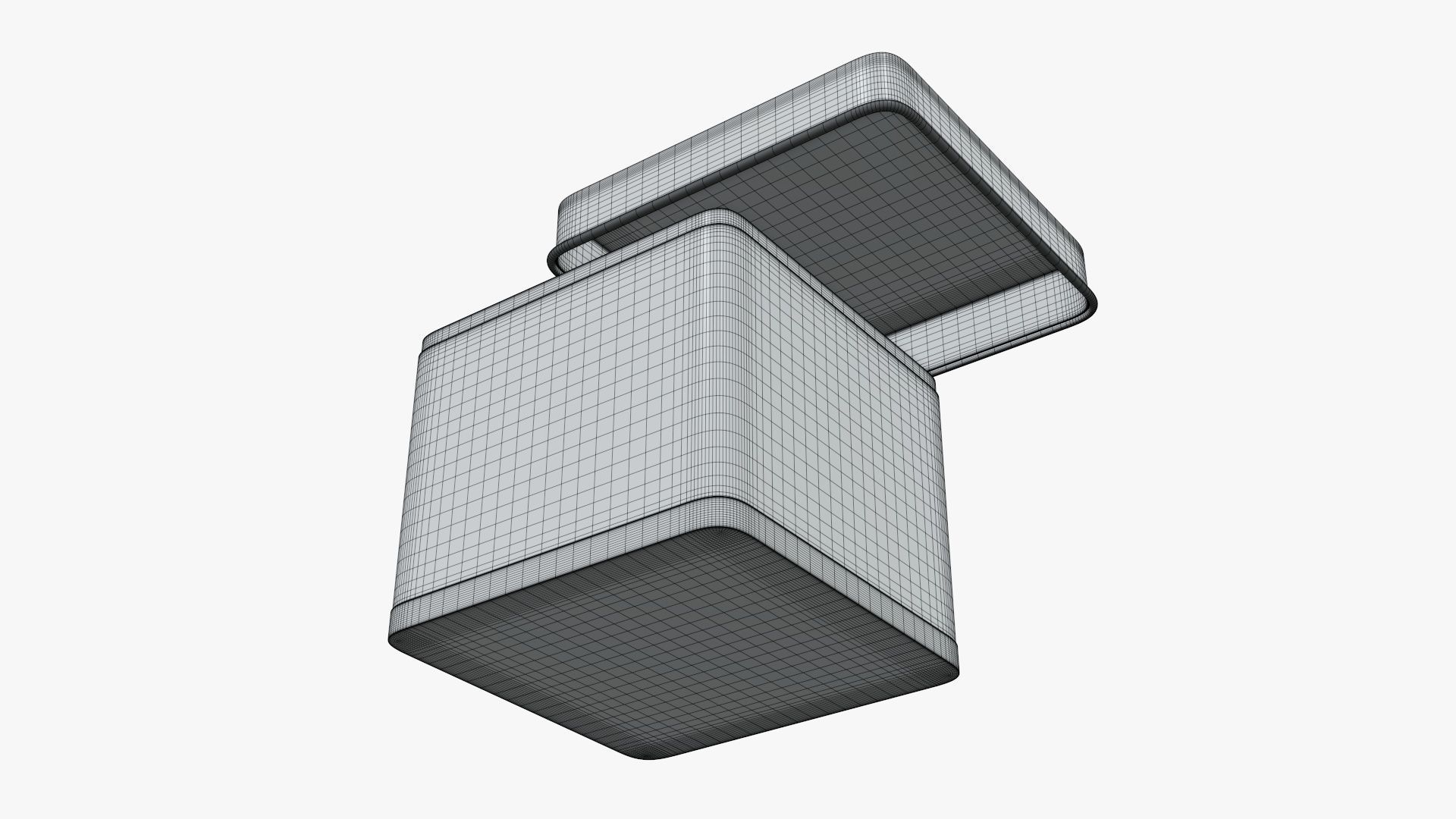 Metal tin can square shaped 3D model_5