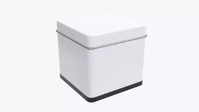 Metal tin can square shaped 3D model