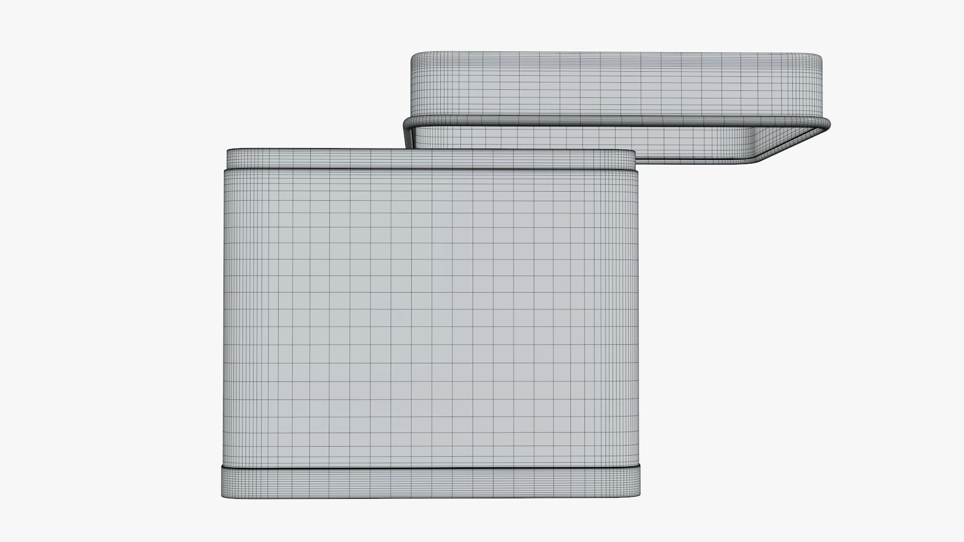 Metal tin can square shaped 3D model_6