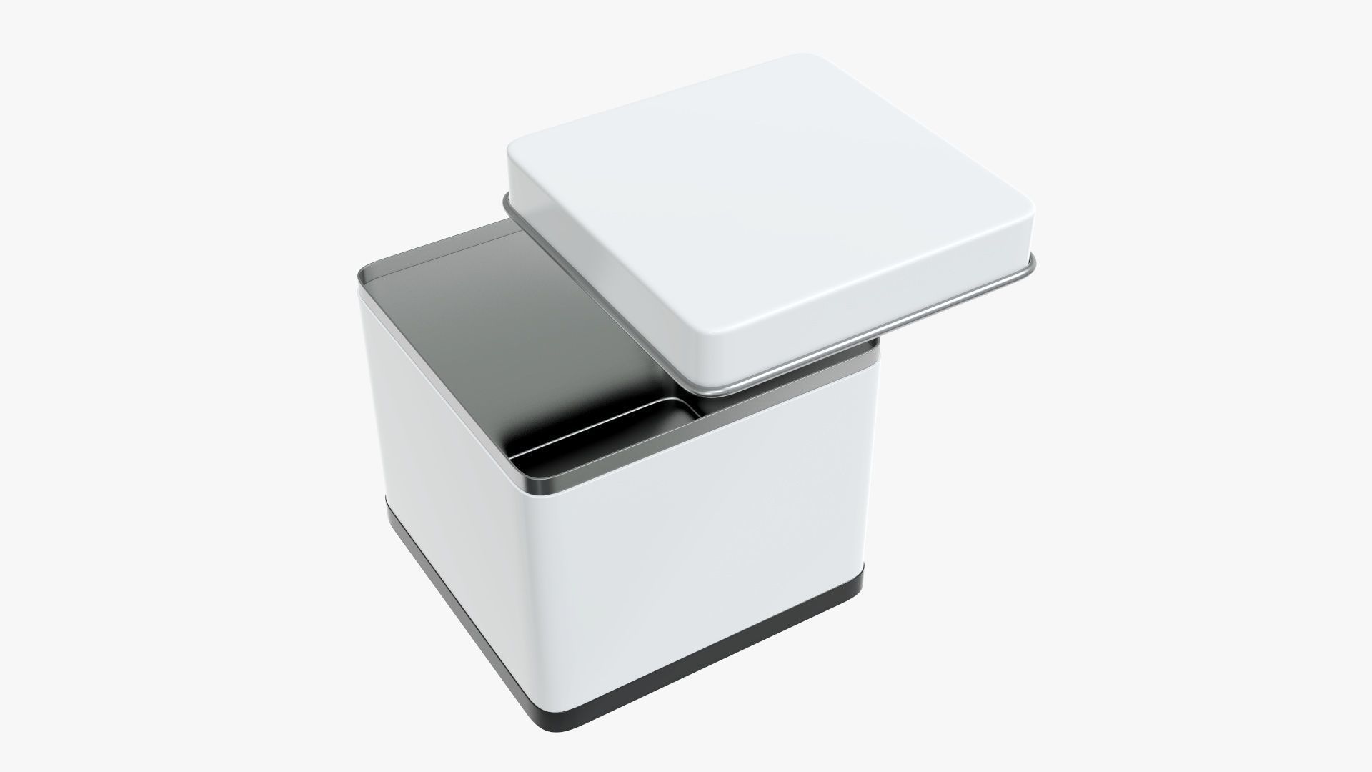 Metal tin can square shaped 3D model_1