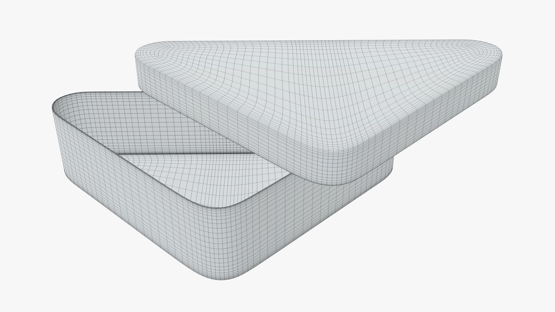 Metal tin can triangular shaped 3D model_4