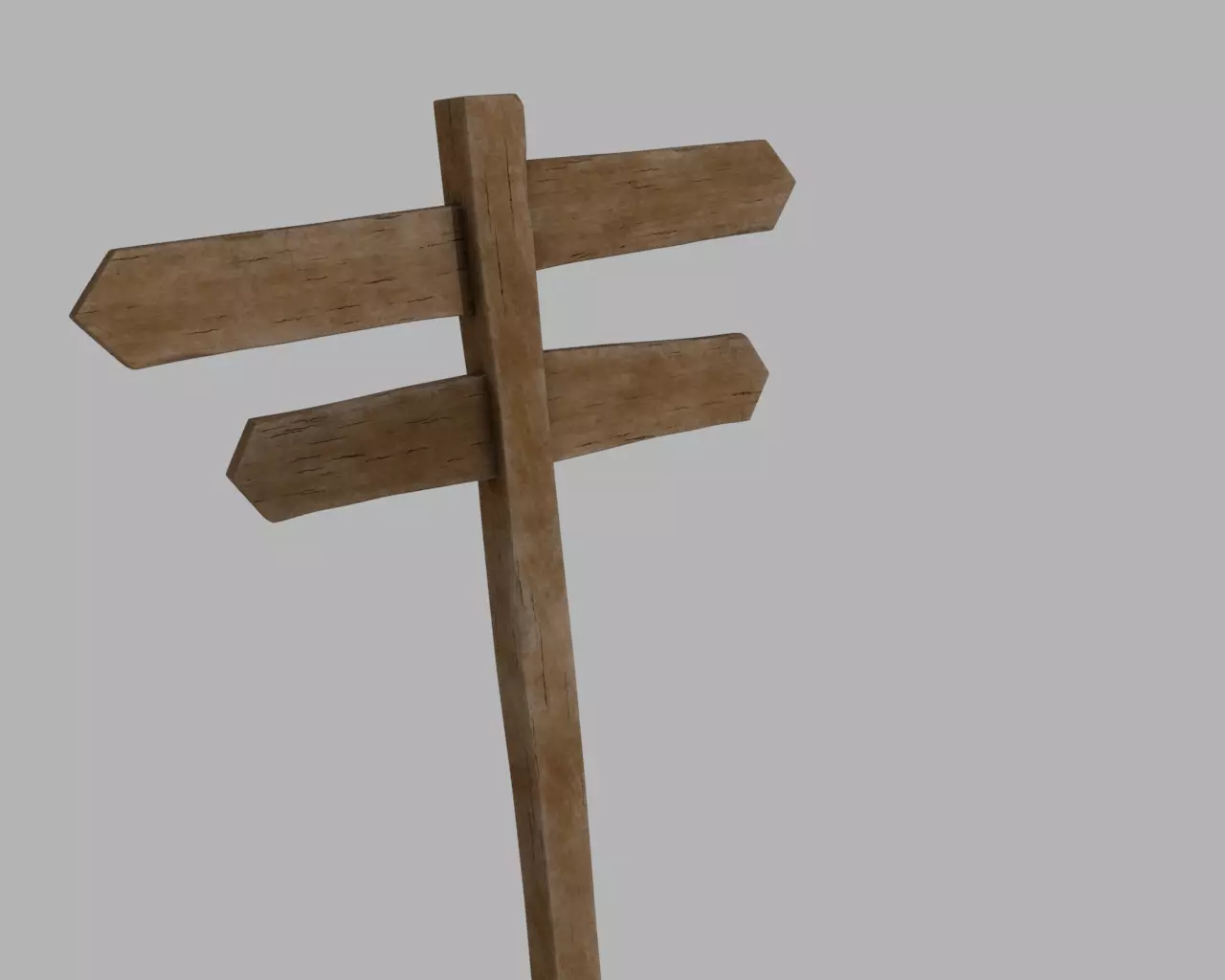 Wooden sign 3D model_0