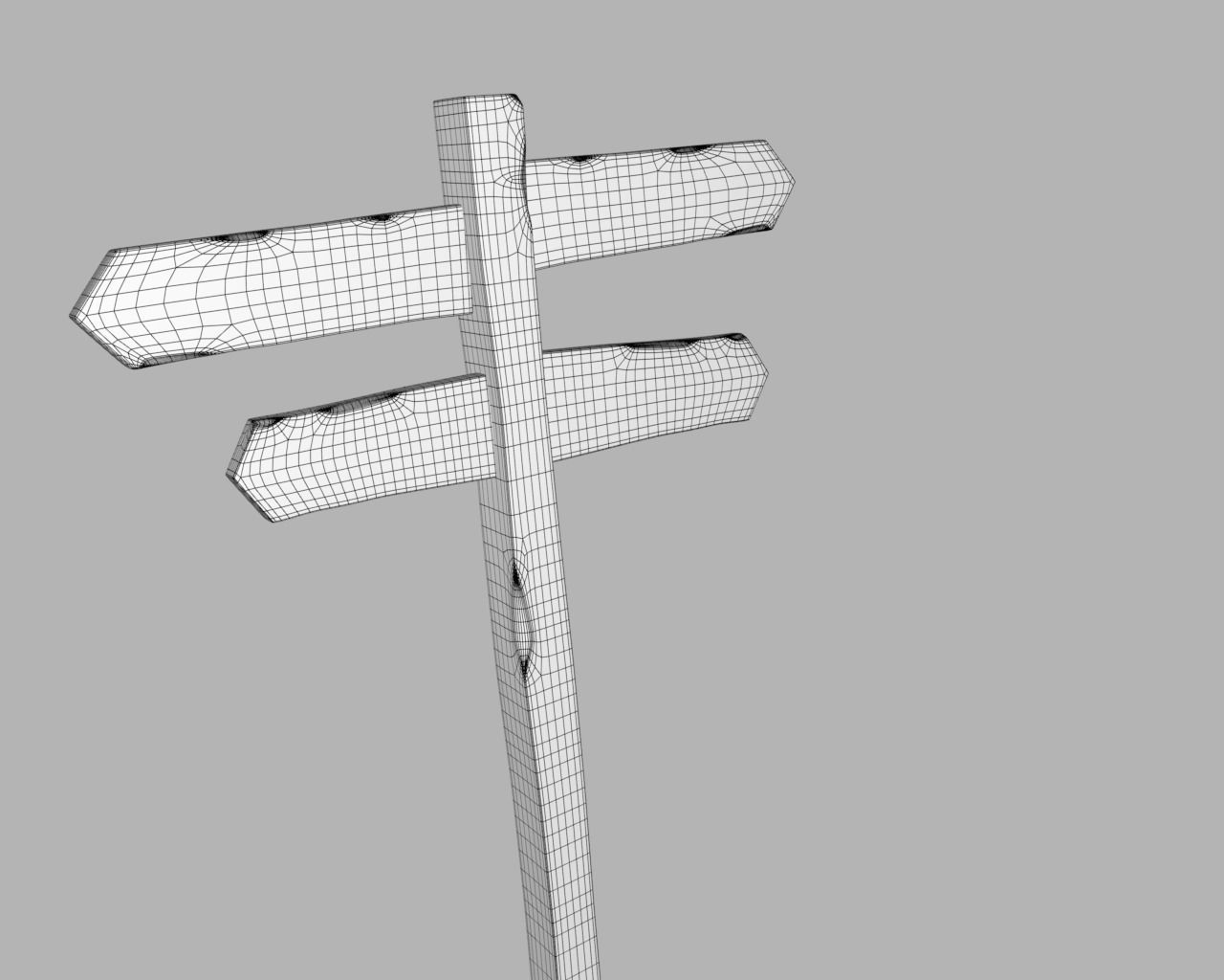 Wooden sign 3D model_1