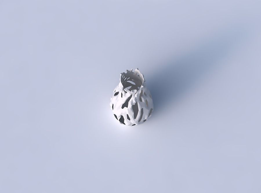 Vase curved with faceted cuts and bulges 3D print model_2