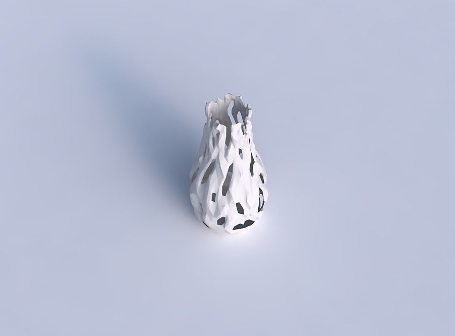 Vase curved with faceted cuts and bulges 3D print model_1