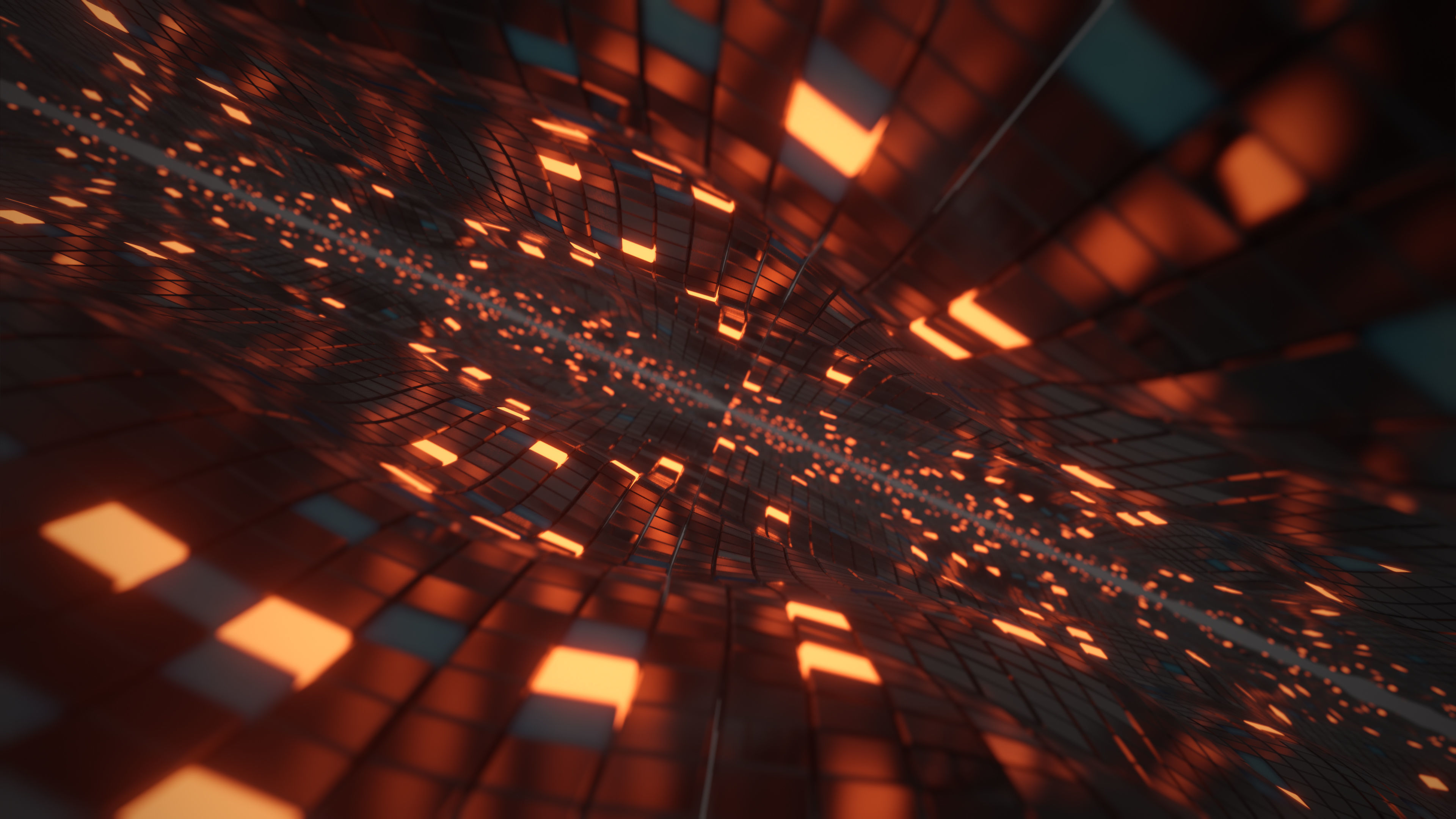 Abstract Scifi Cube Wave 3D model_2