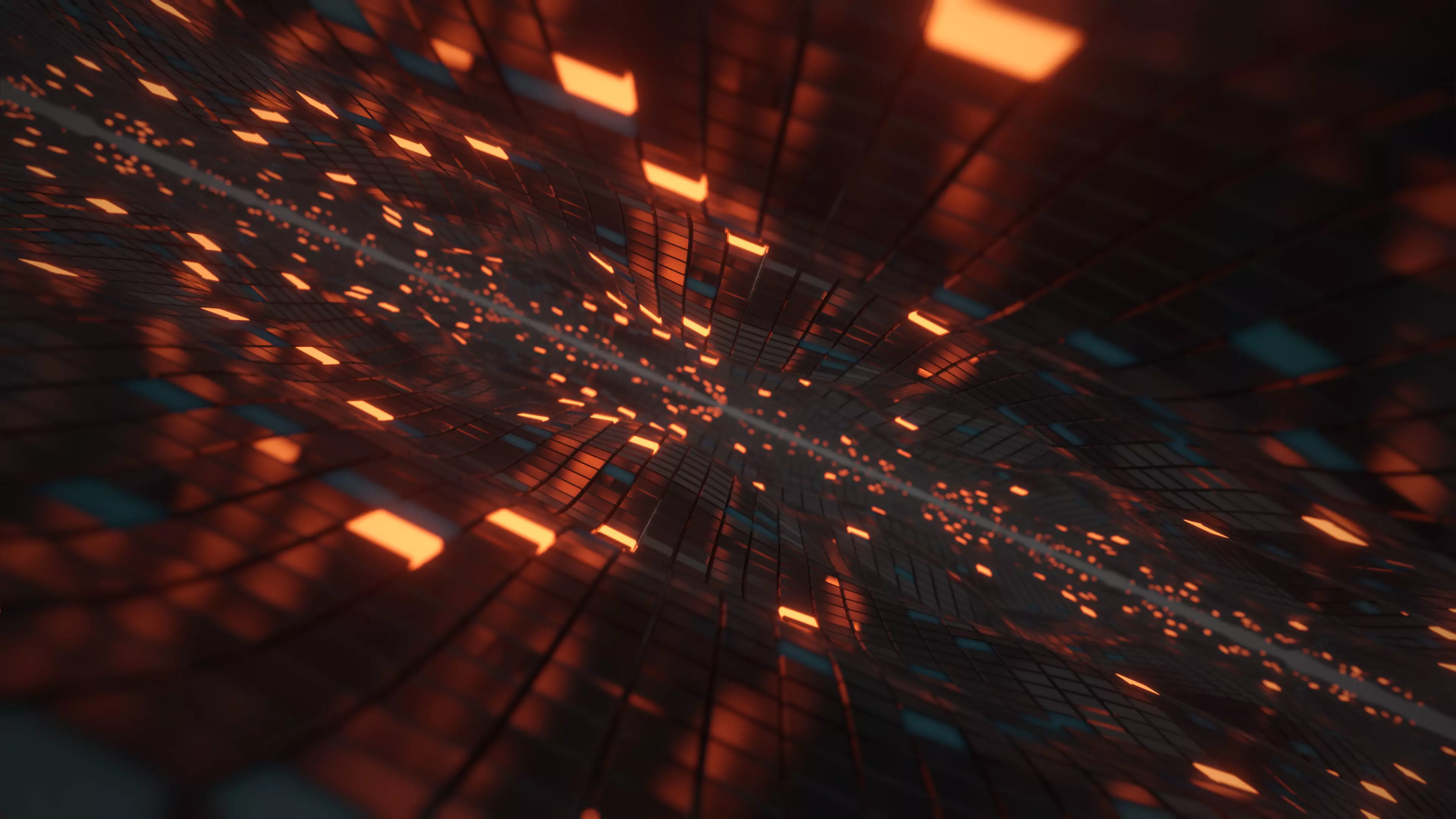 Abstract Scifi Cube Wave 3D model_0
