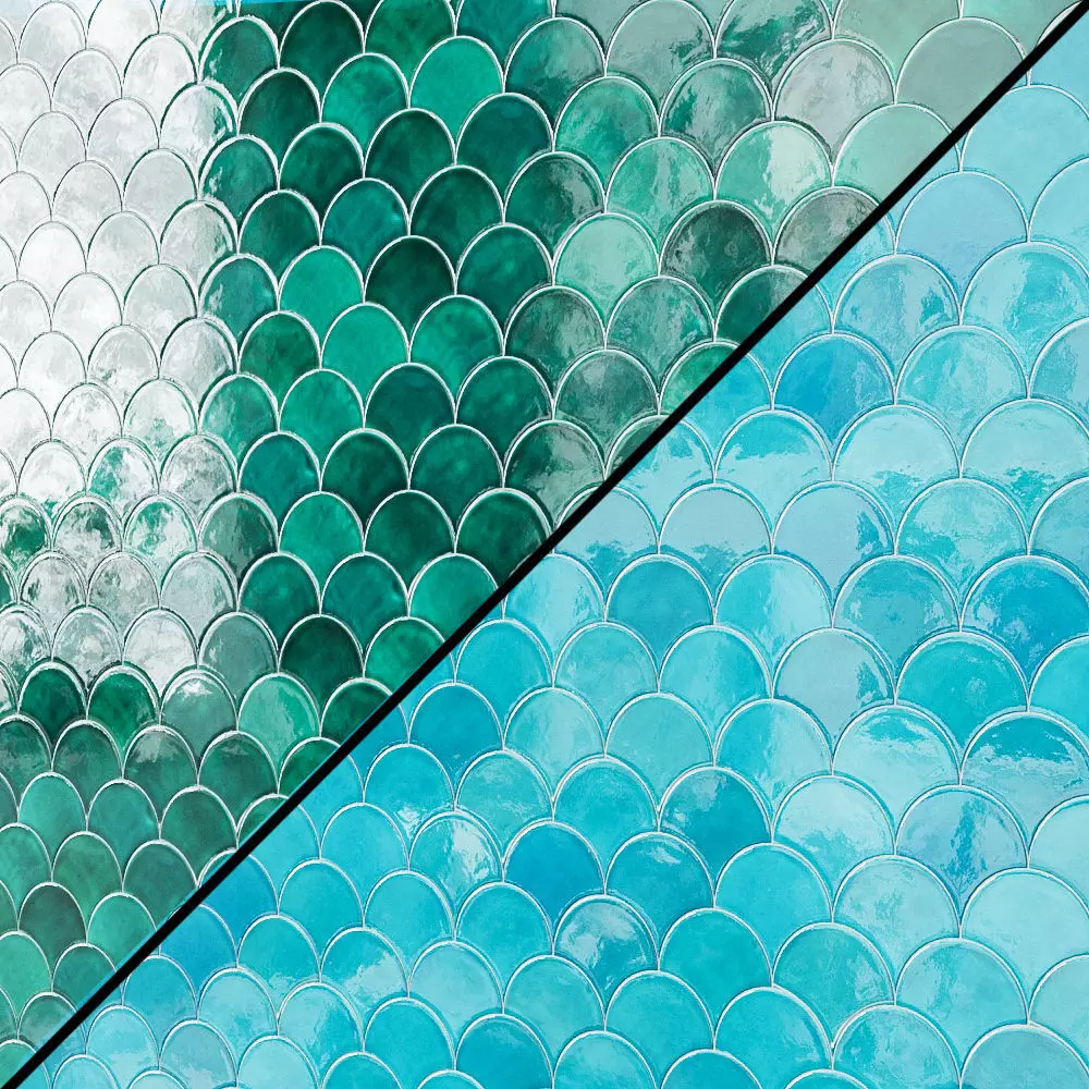 Medium Moroccan Fish Scales Wall tiles 3D model_0