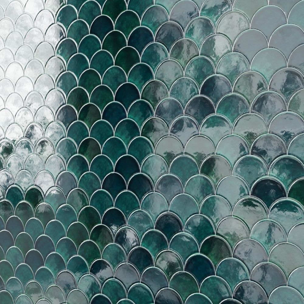 Medium Moroccan Fish Scales Wall tiles 3D model_5