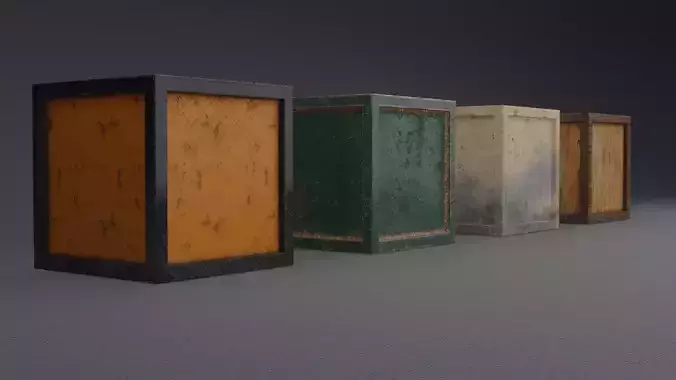 Crates - 4 different and distinct 4k PBR materials 