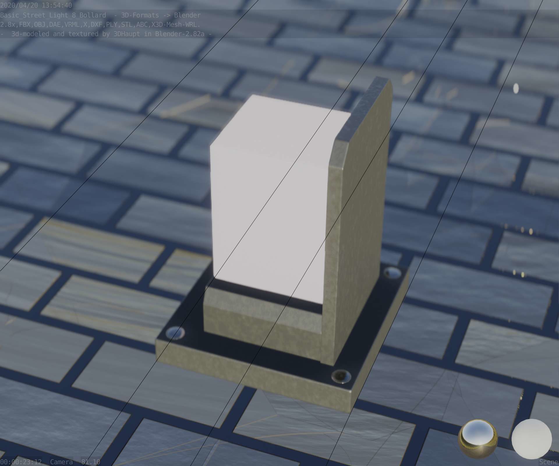 Street Light 8 Bollard Basic Version 3D Model Collection_77