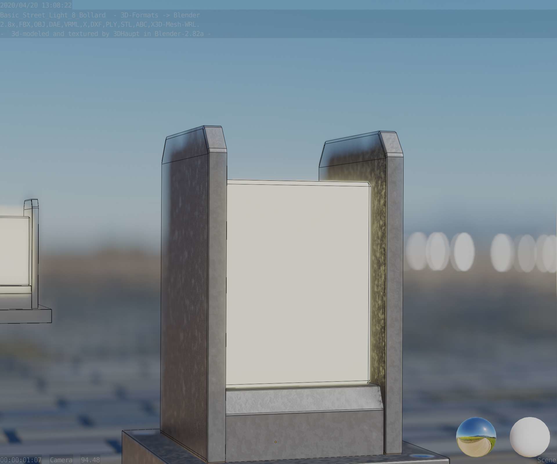 Street Light 8 Bollard Basic Version 3D Model Collection_33