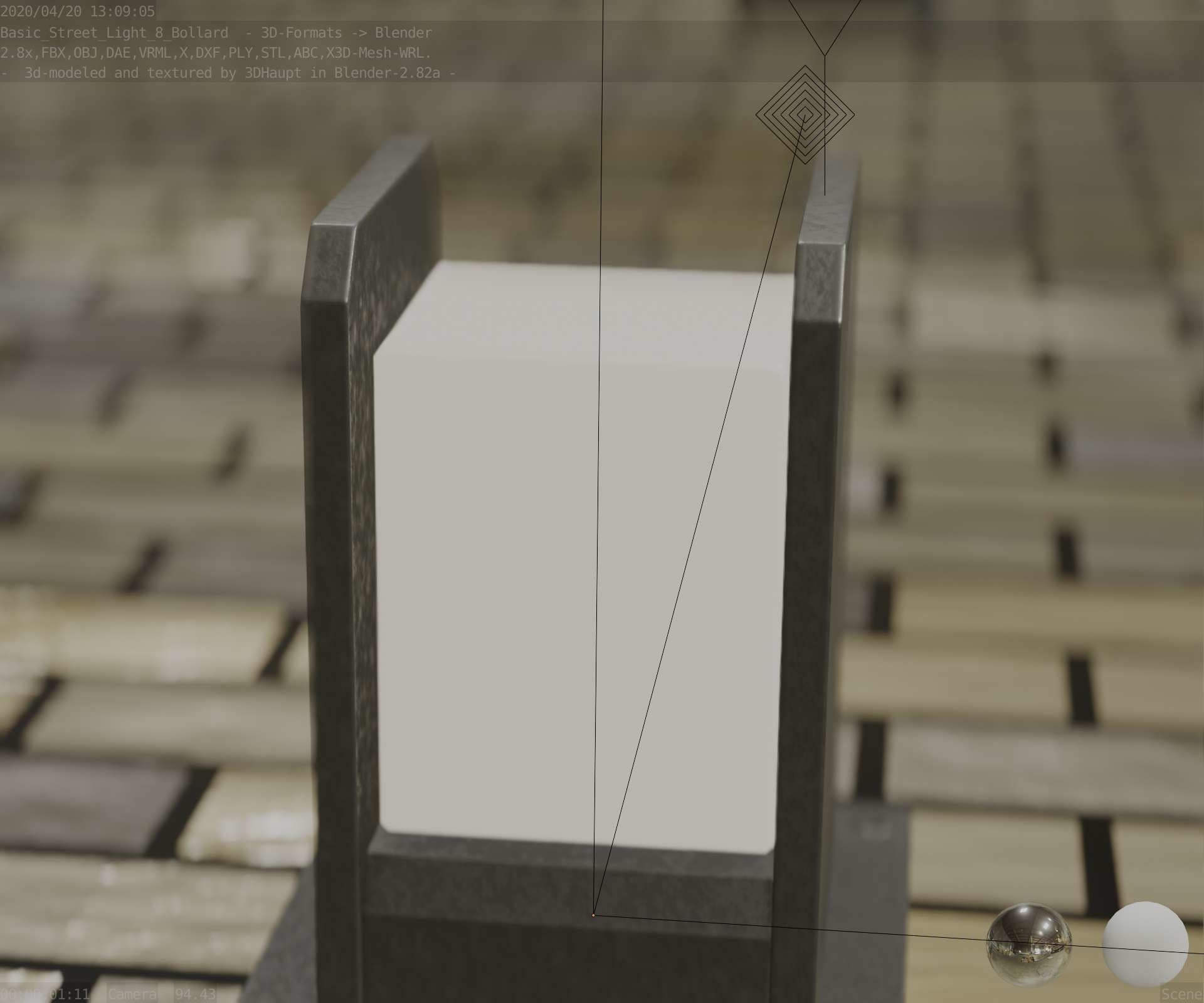 Street Light 8 Bollard Basic Version 3D Model Collection_38