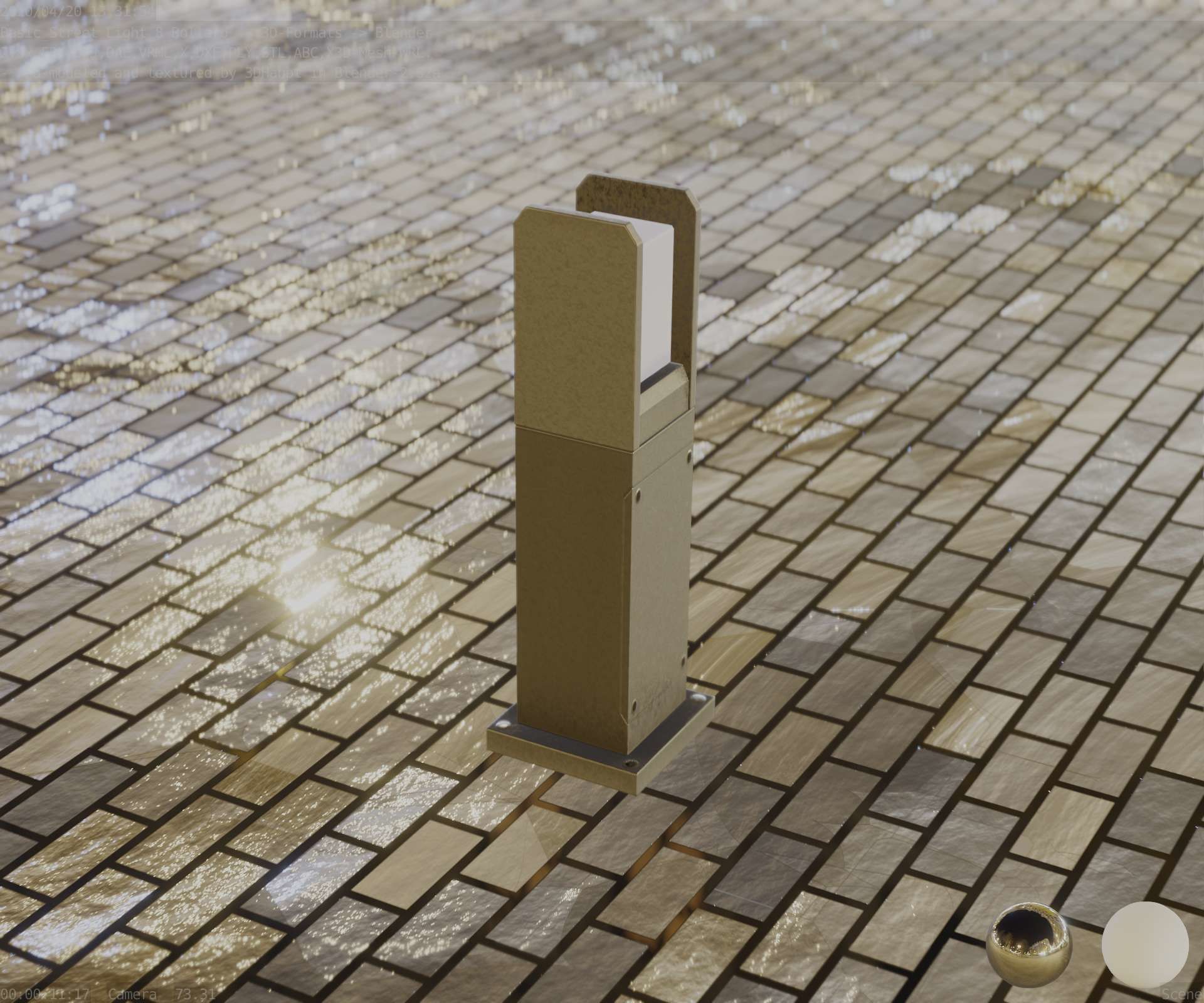 Street Light 8 Bollard Basic Version 3D Model Collection_61