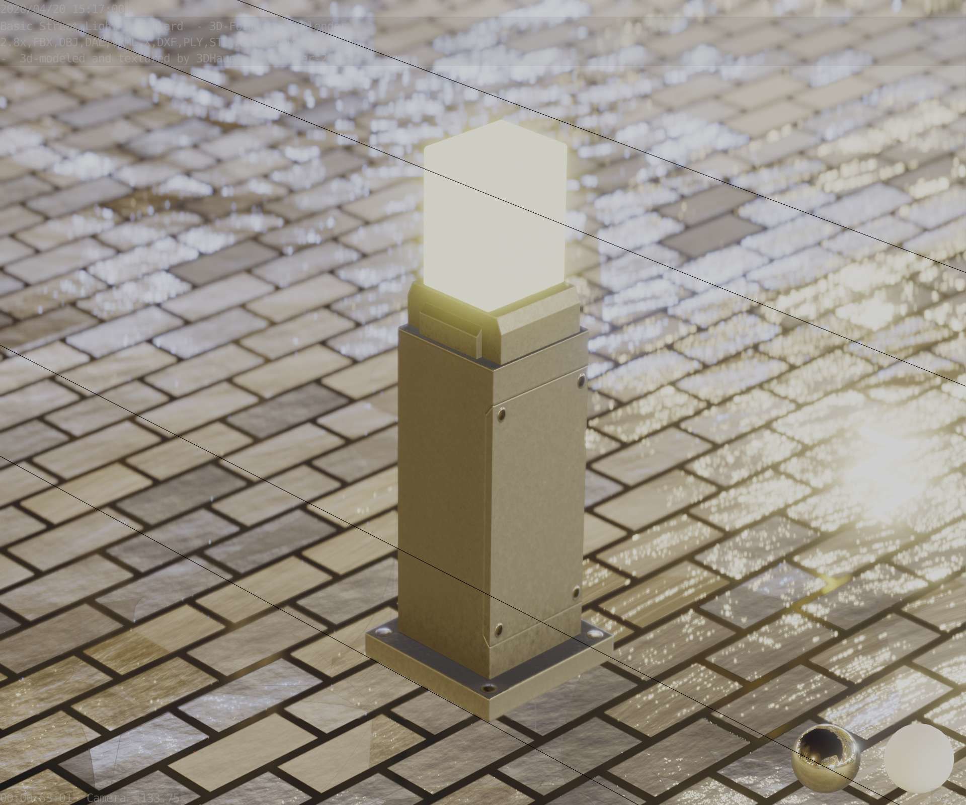 Street Light 8 Bollard Basic Version 3D Model Collection_92