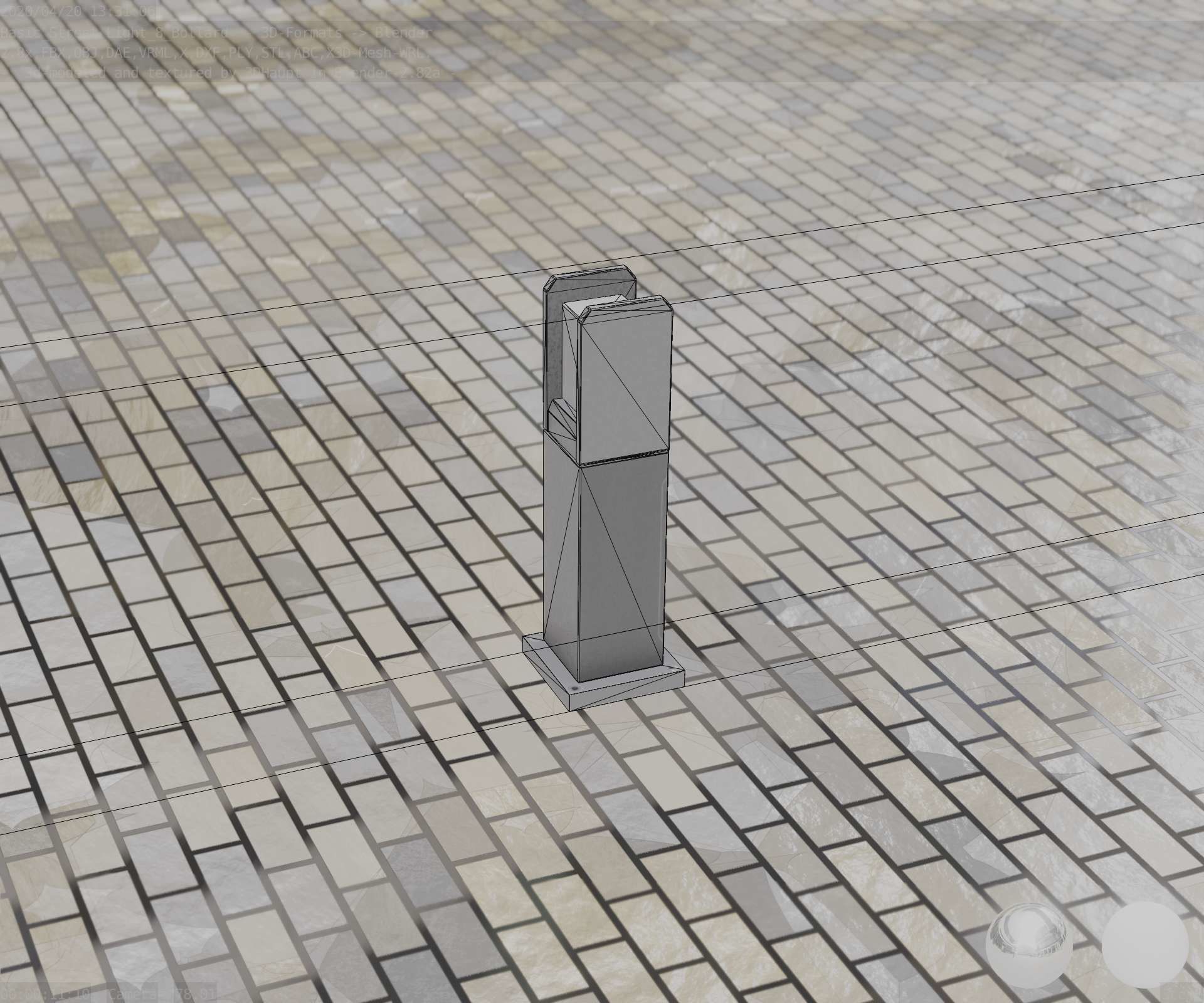 Street Light 8 Bollard Basic Version 3D Model Collection_55