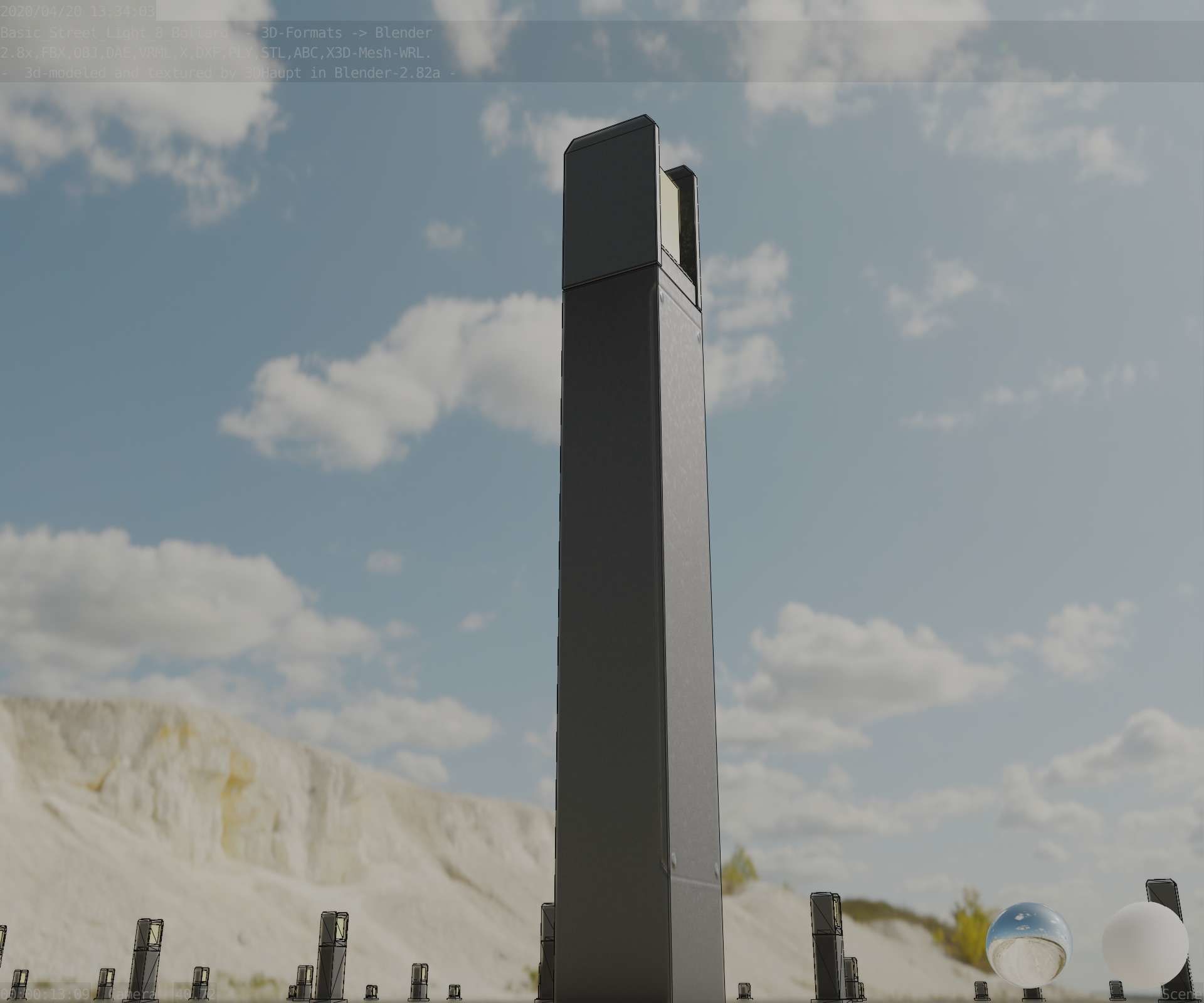 Street Light 8 Bollard Basic Version 3D Model Collection_71