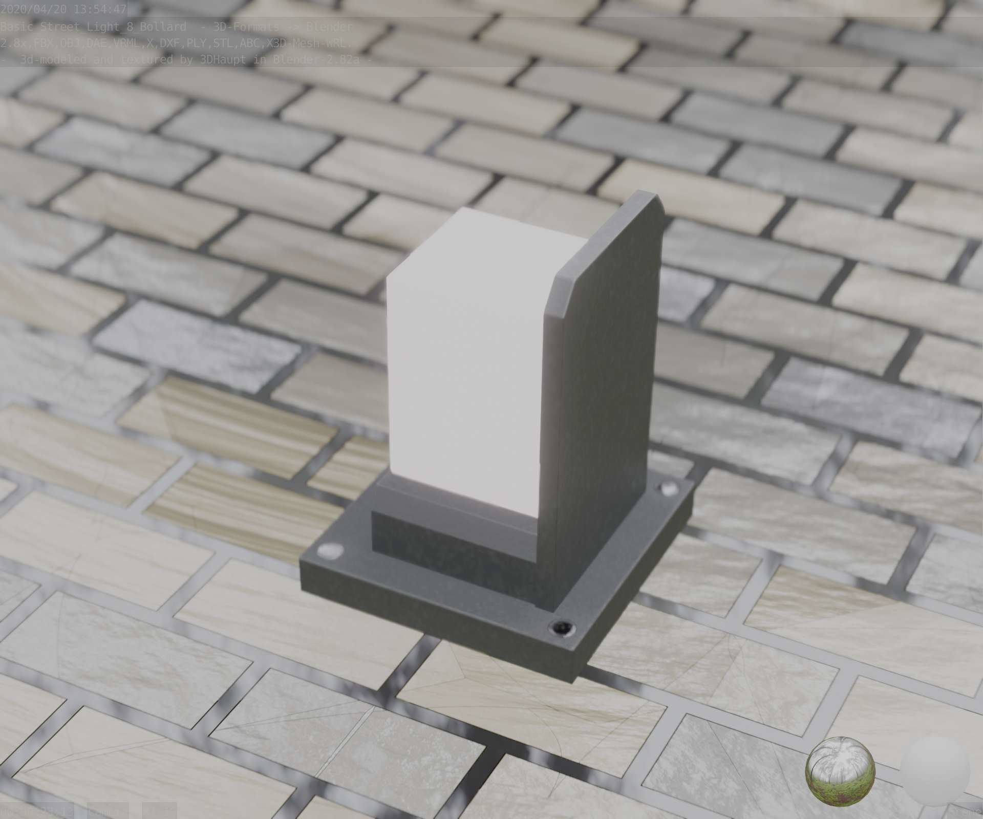 Street Light 8 Bollard Basic Version 3D Model Collection_78