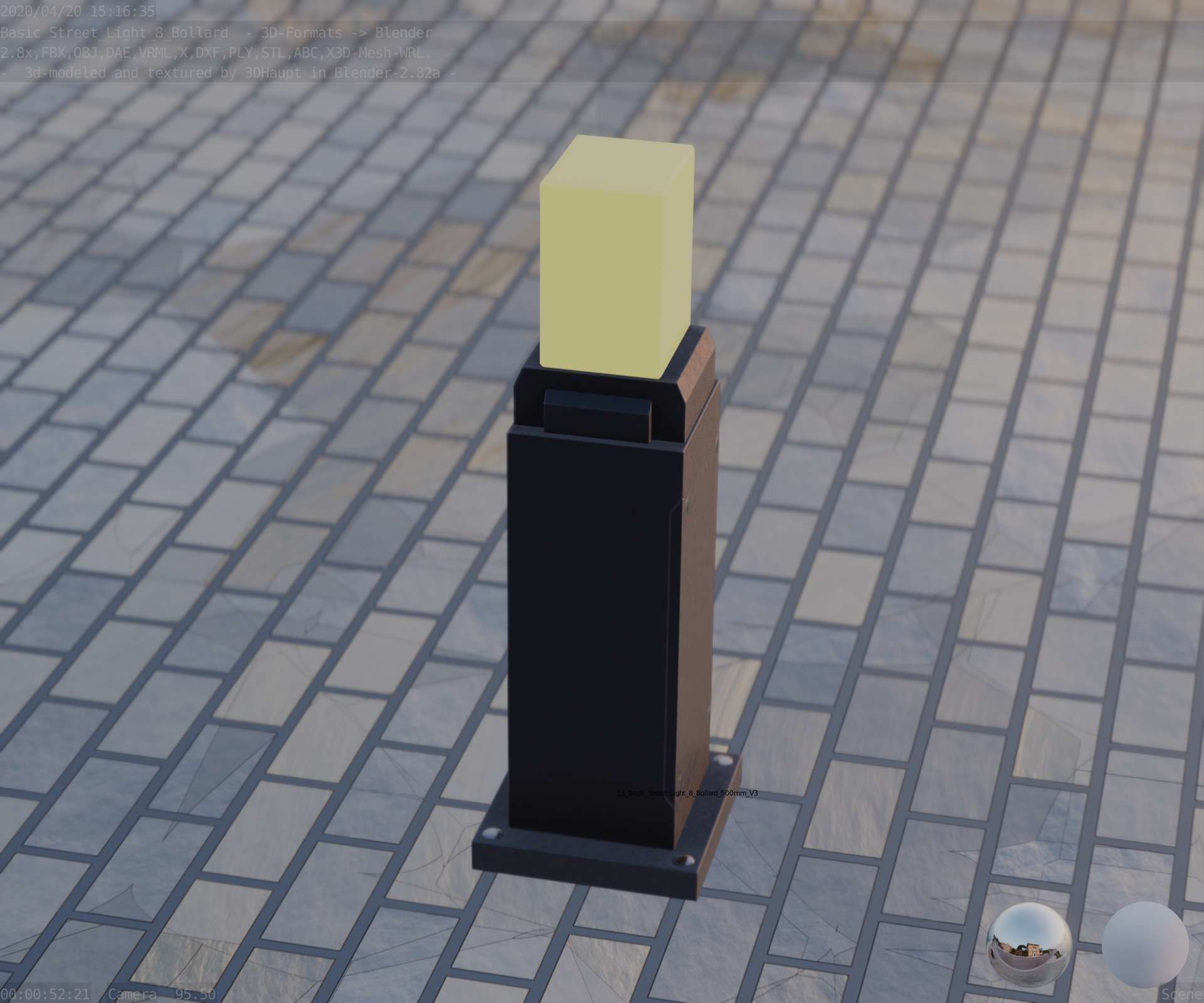 Street Light 8 Bollard Basic Version 3D Model Collection_87
