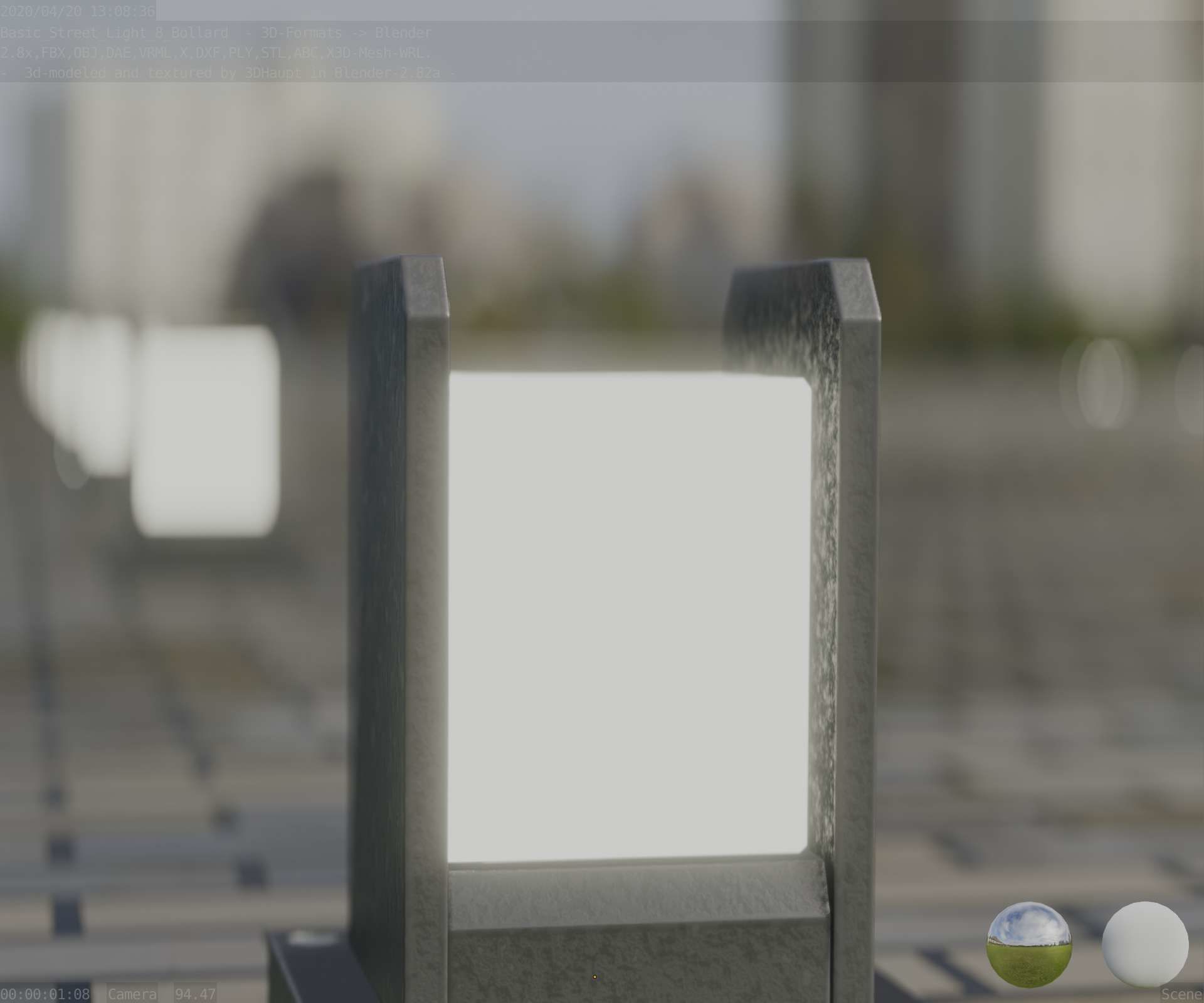 Street Light 8 Bollard Basic Version 3D Model Collection_34