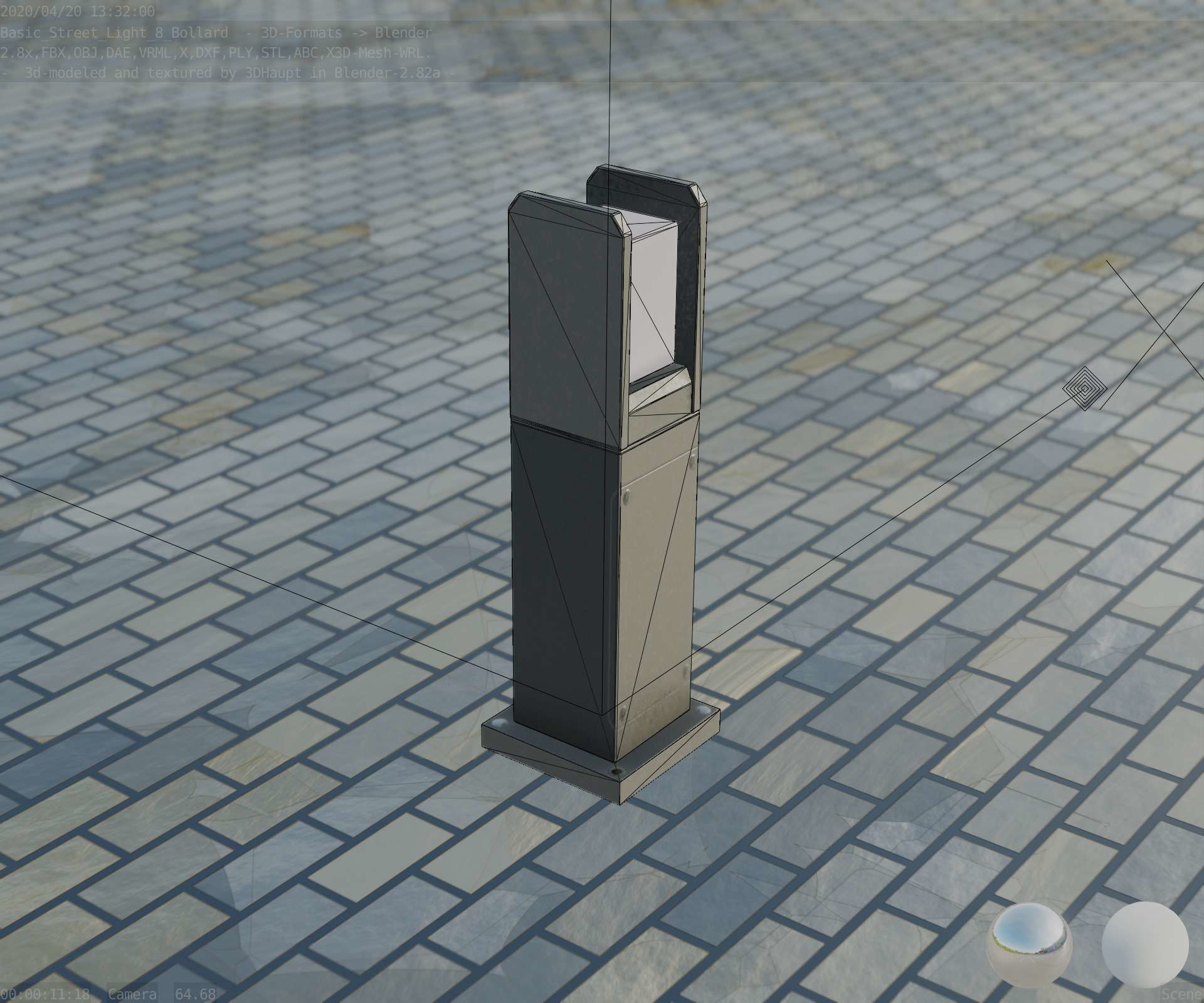 Street Light 8 Bollard Basic Version 3D Model Collection_66