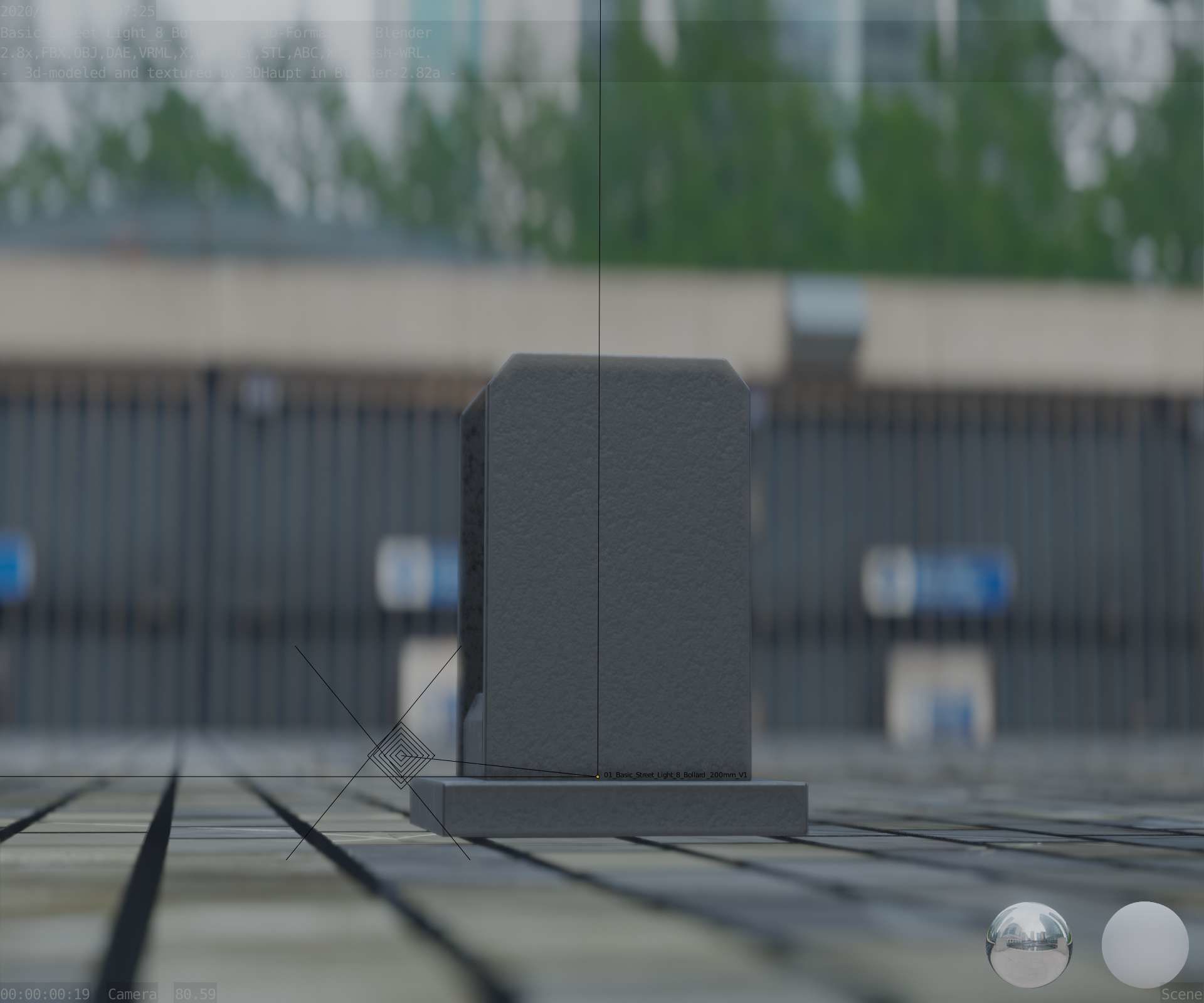 Street Light 8 Bollard Basic Version 3D Model Collection_39