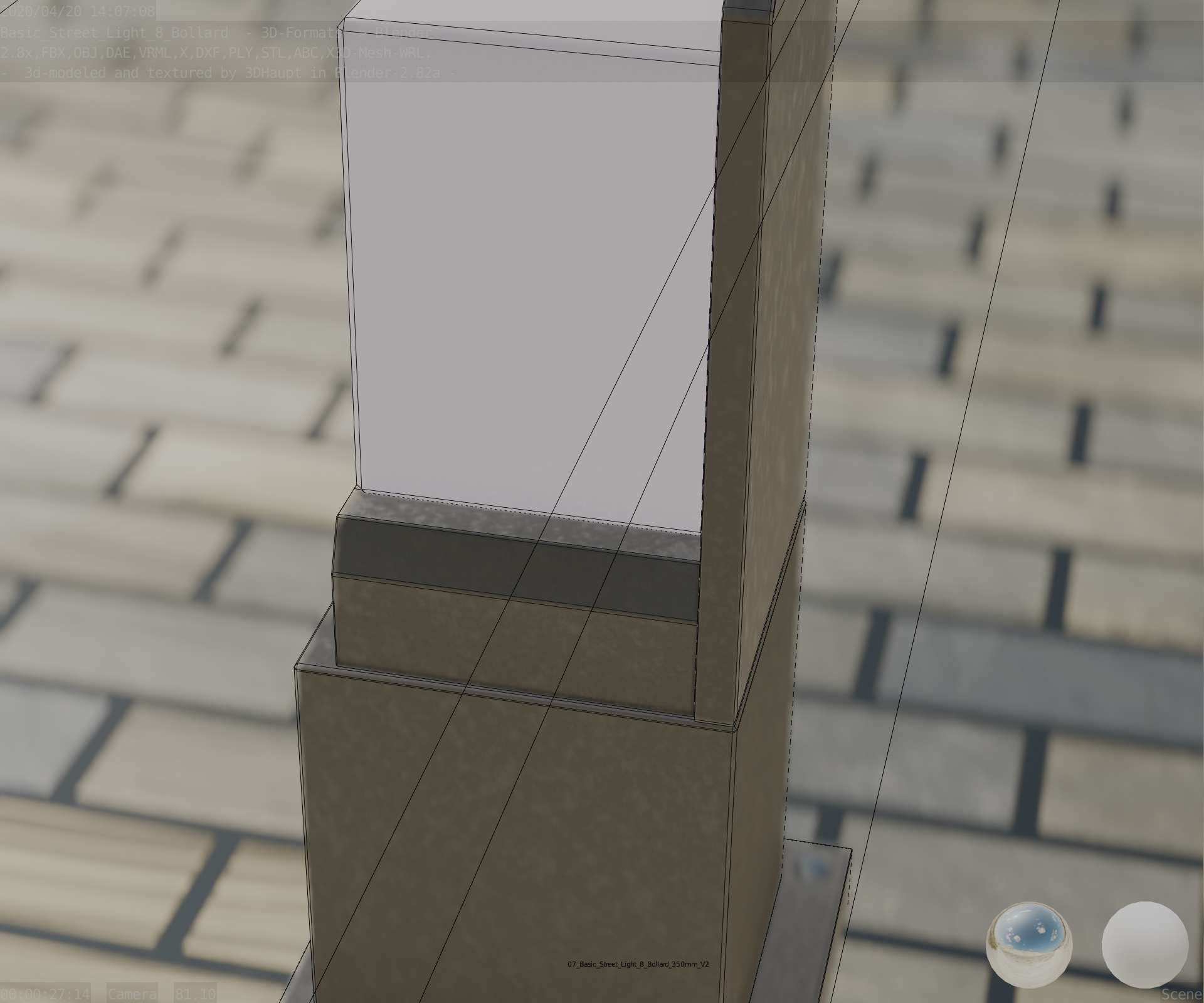 Street Light 8 Bollard Basic Version 3D Model Collection_80