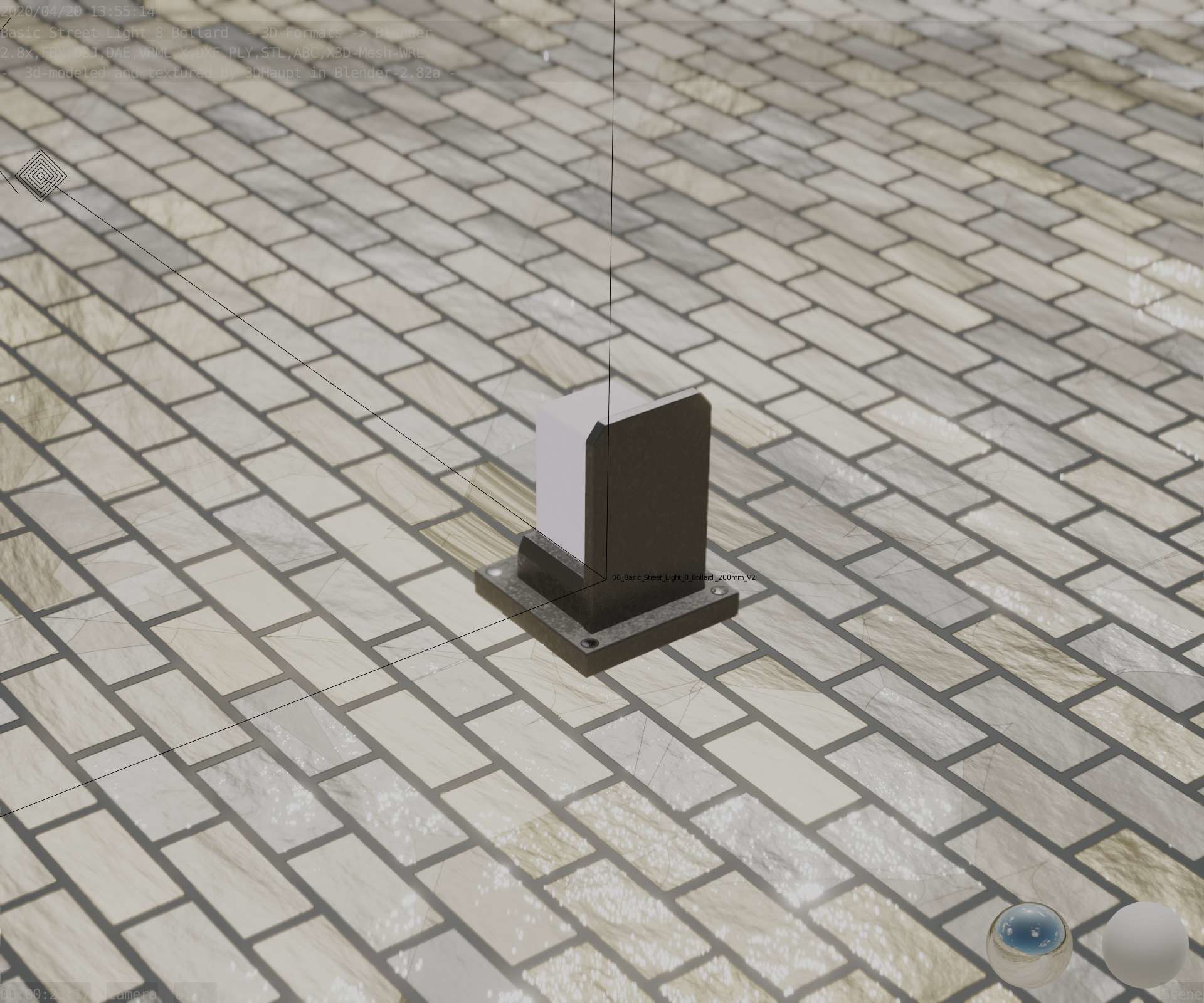 Street Light 8 Bollard Basic Version 3D Model Collection_85