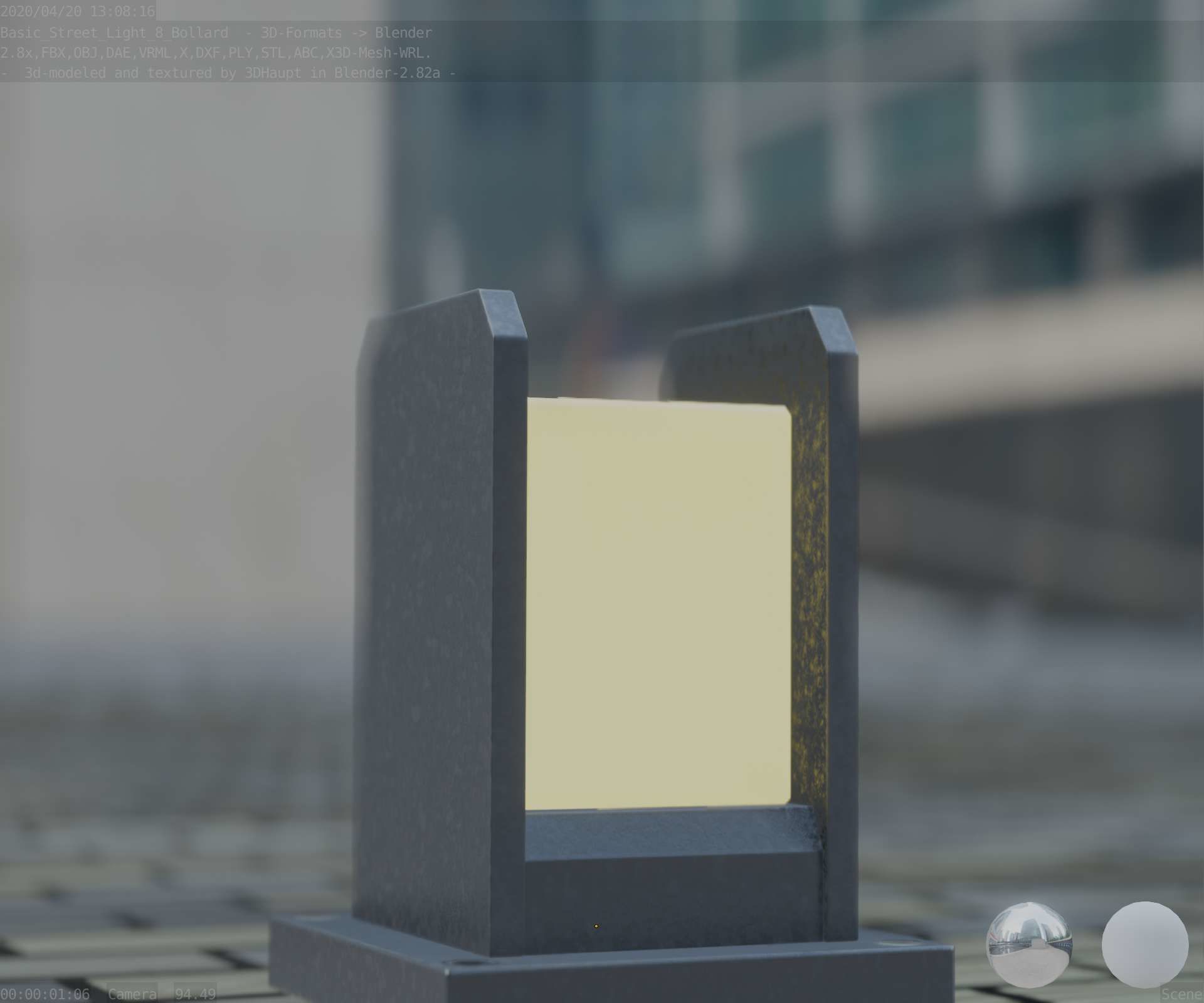 Street Light 8 Bollard Basic Version 3D Model Collection_32