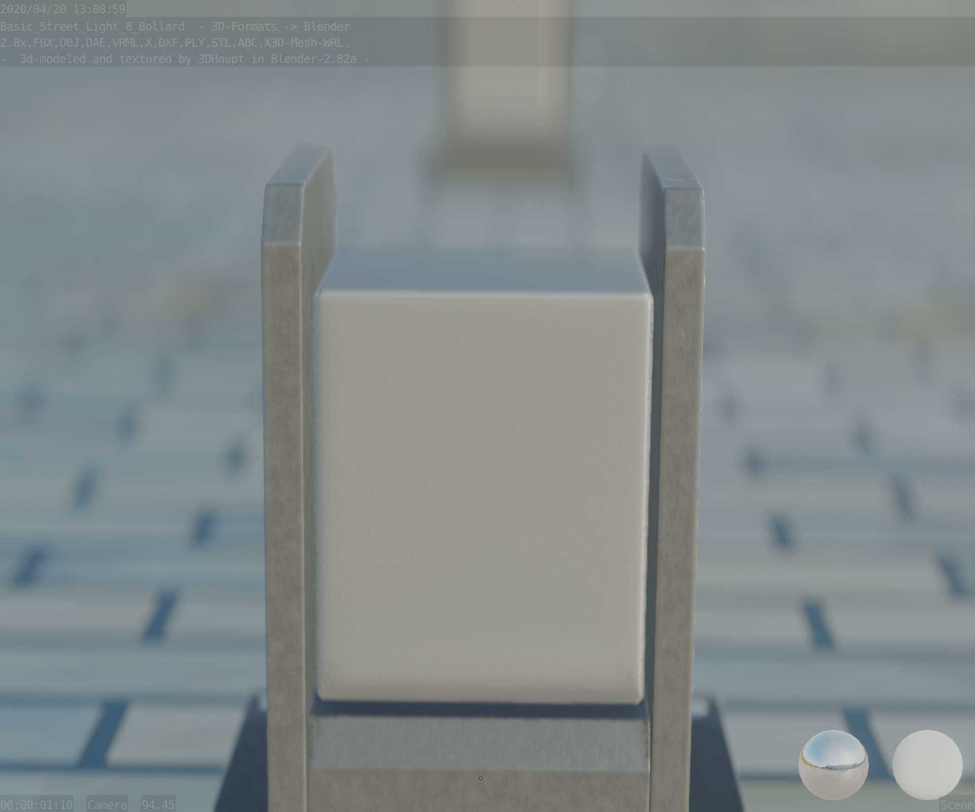 Street Light 8 Bollard Basic Version 3D Model Collection_35