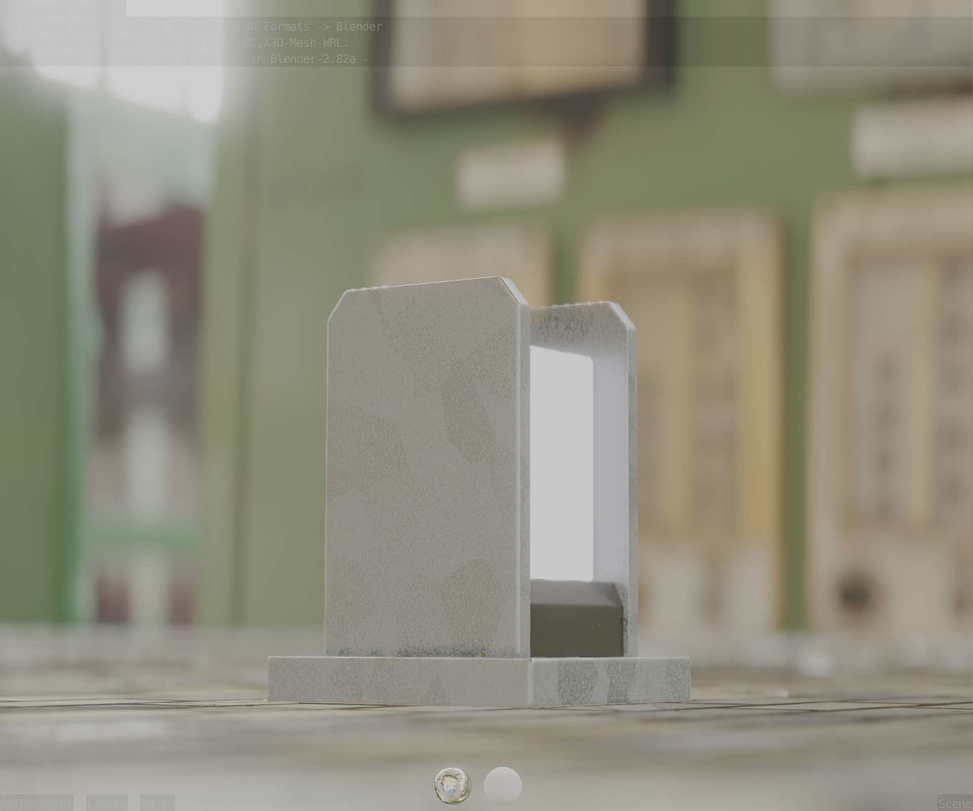 Street Light 8 Bollard 200mm Galvanized Version 1 Low-poly 3D model_2