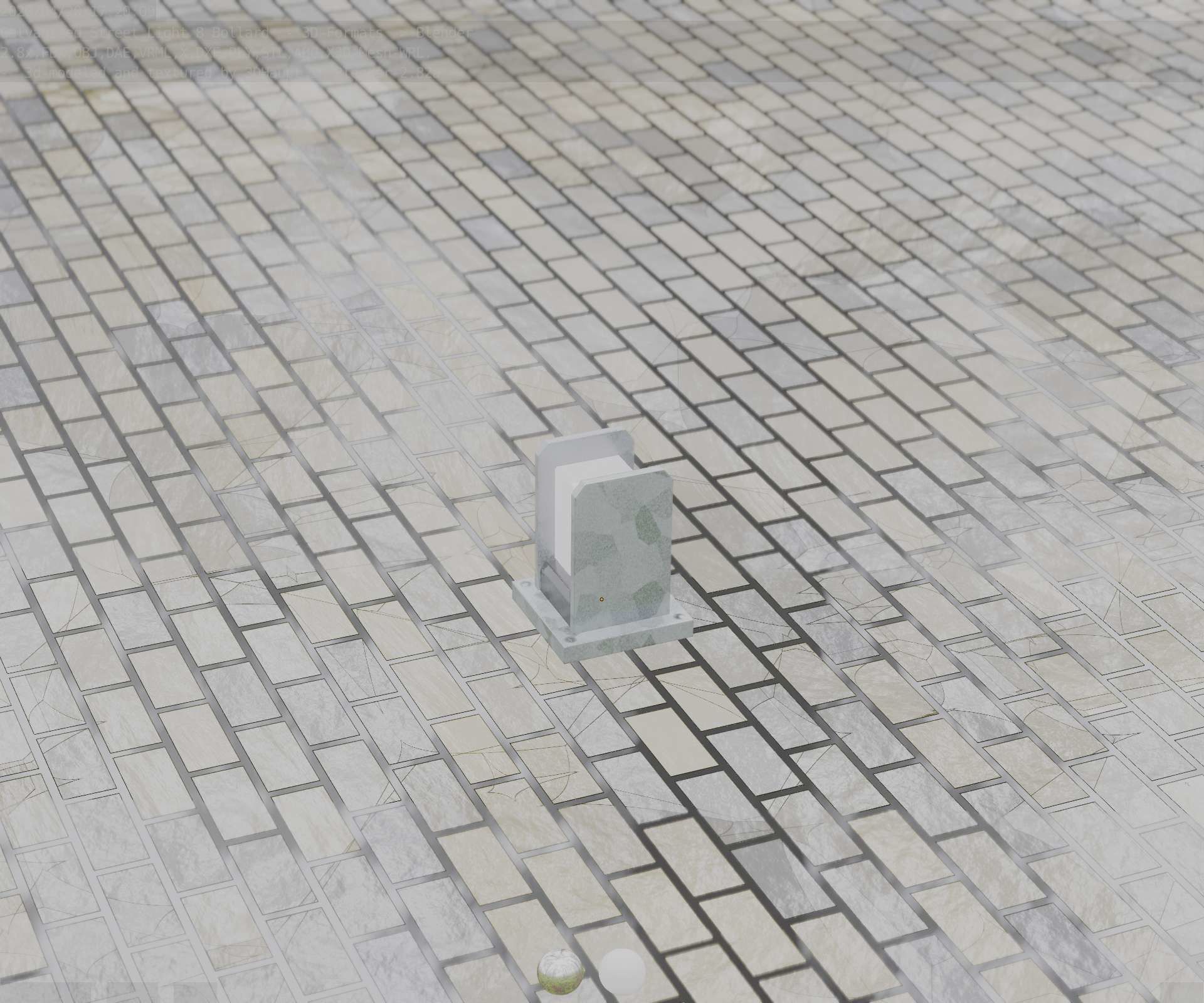 Street Light 8 Bollard 200mm Galvanized Version 1 Low-poly 3D model_76