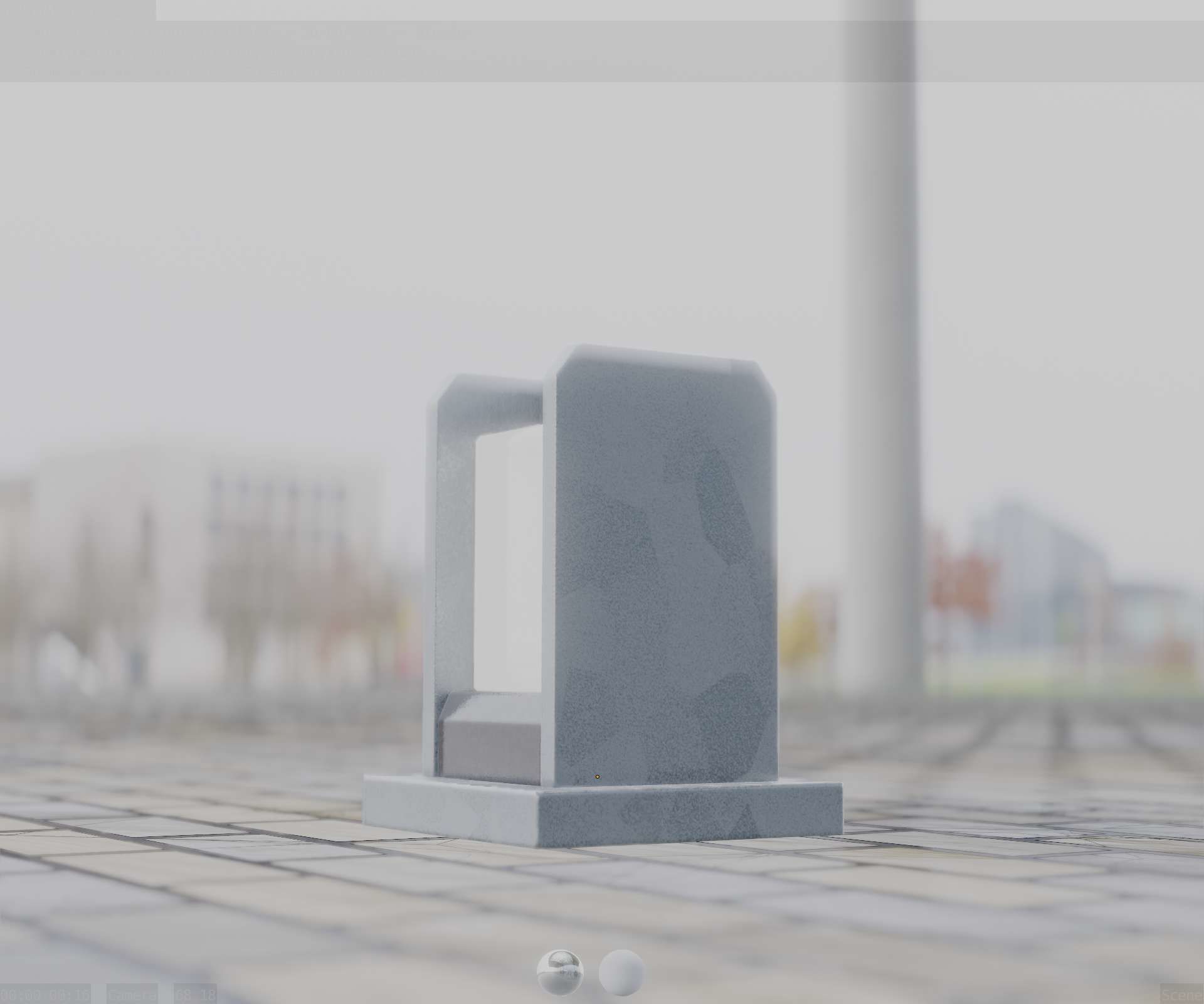 Street Light 8 Bollard 200mm Galvanized Version 1 Low-poly 3D model_28