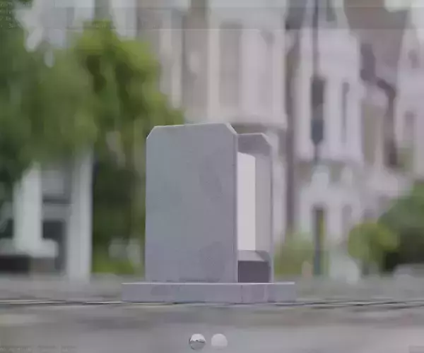 Street Light 8 Bollard 200mm Galvanized Version 1 Low-poly 3D model
