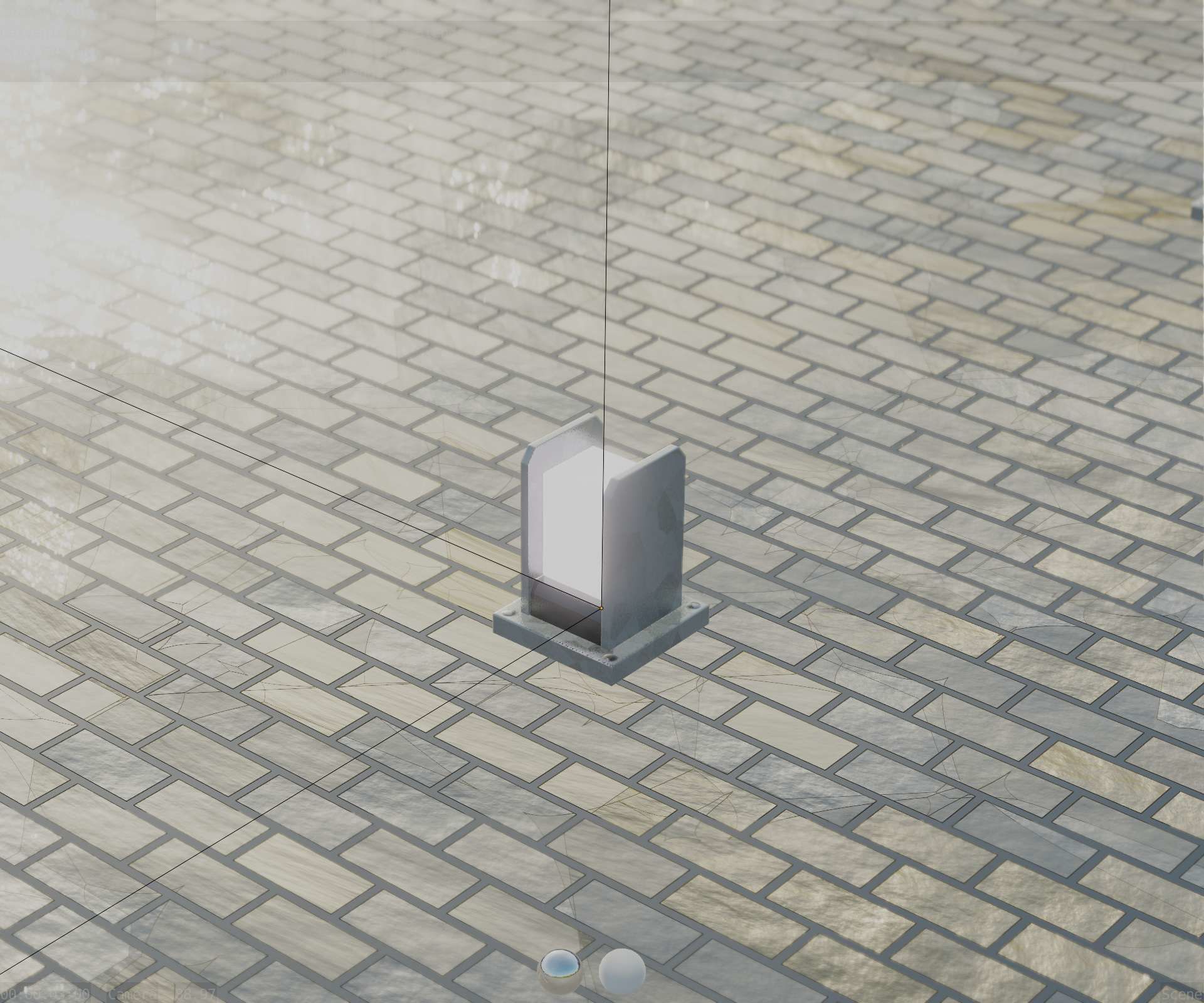 Street Light 8 Bollard 200mm Galvanized Version 1 Low-poly 3D model_72