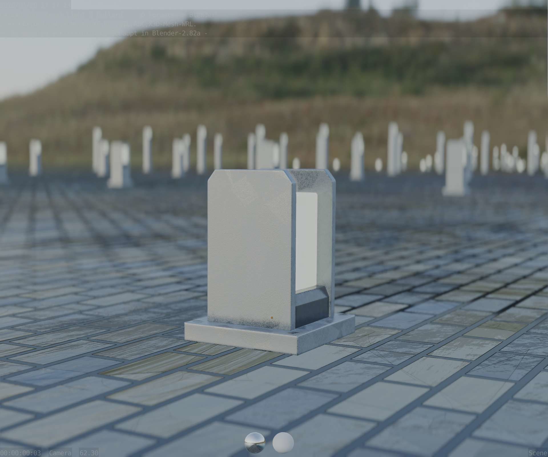 Street Light 8 Bollard 200mm Galvanized Version 1 Low-poly 3D model_16