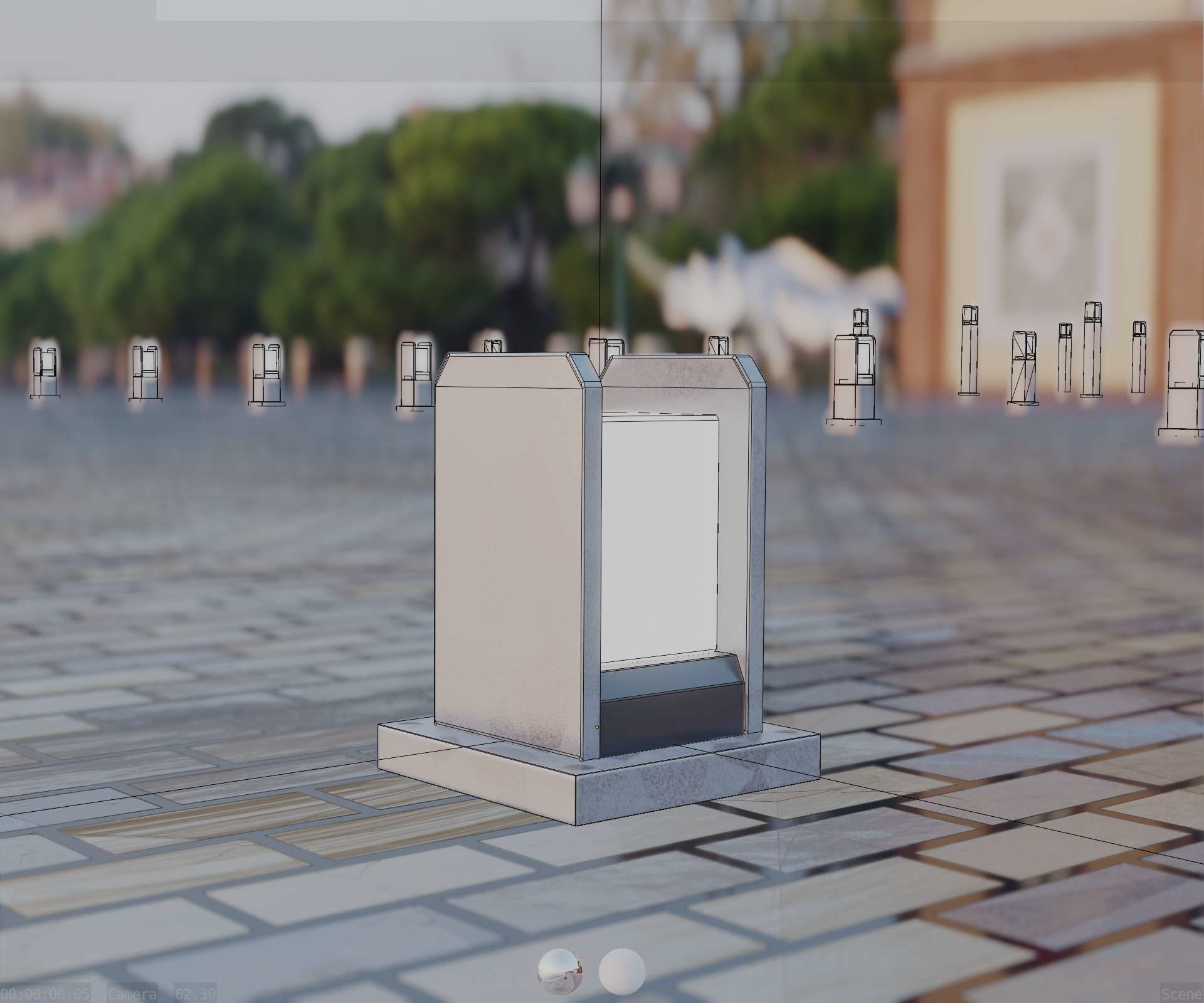 Street Light 8 Bollard 200mm Galvanized Version 1 Low-poly 3D model_18