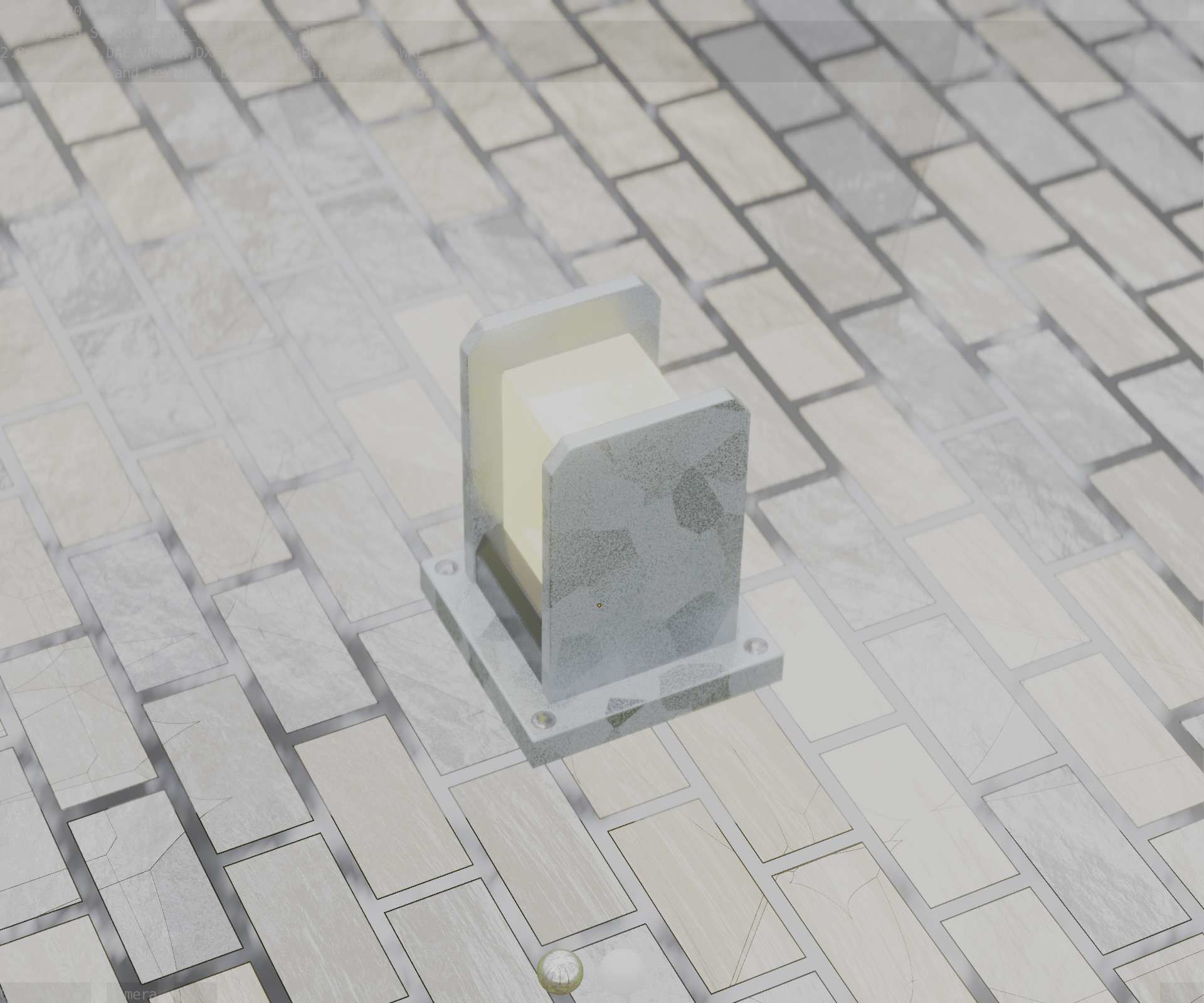 Street Light 8 Bollard 200mm Galvanized Version 1 Low-poly 3D model_45